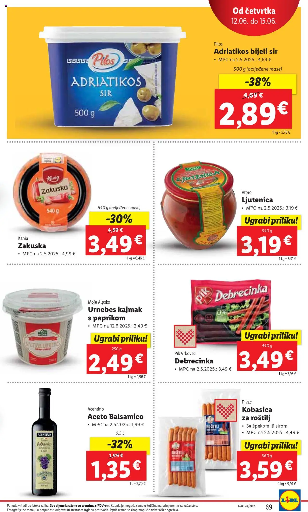 Lidl katalog | vrijedi od 09.06.2025 | Stranica: 69 | Proizvodi: Sir, Kajmak, Kobasica, Balsamico