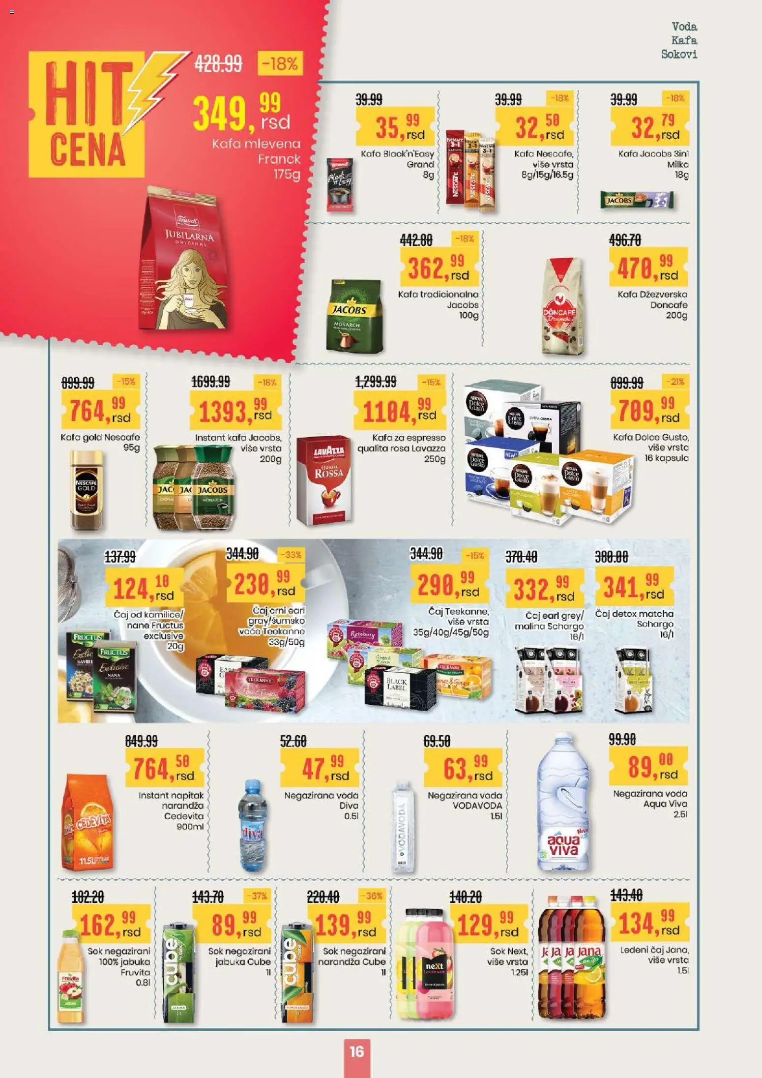 Aroma Market katalog - važi od 13.11.2025 | Strana: 16 | Proizvode: Instant kafa, Sok, Lavazza, Čaj
