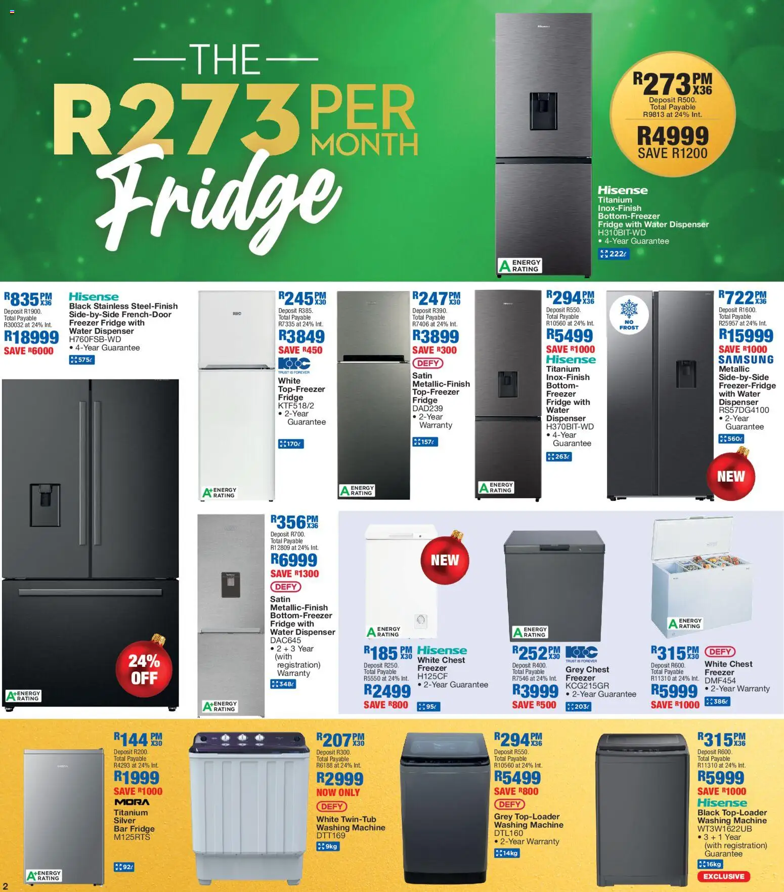New OK Furniture catalogue – valid from 24.11.2025 | Page: 2 | Products: Freezer, Washing machine, Freezer fridge, Fridge