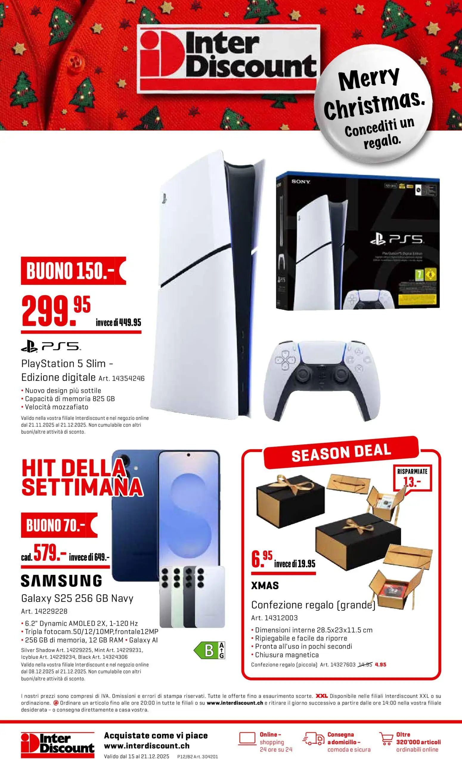 Interdiscount Aktionen Christmas IT – gültig ab 15.12.2025 | Seite: 1 | Produkte: Playstation, Samsung, Sony
