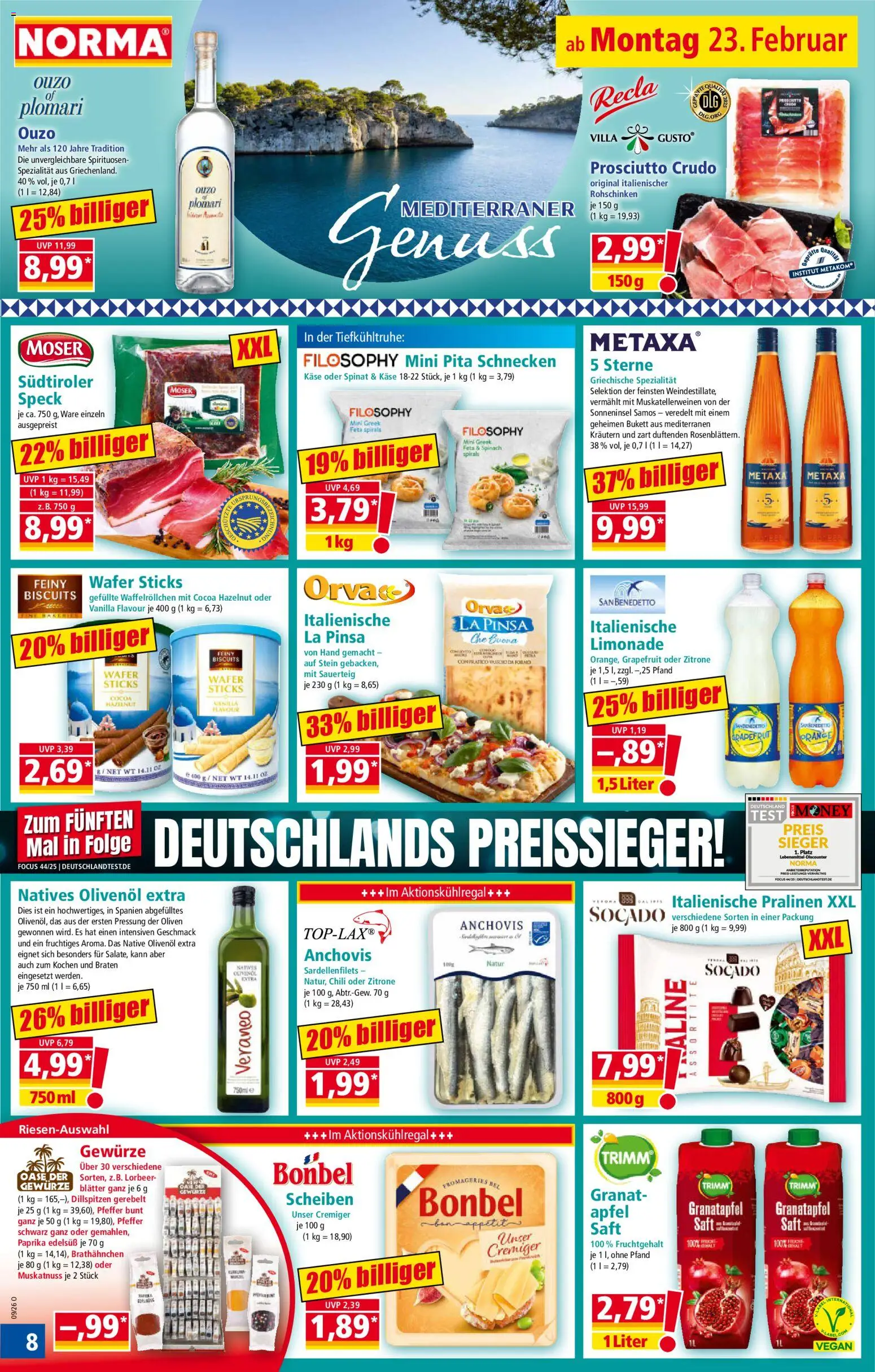 Norma Prospekt 	 – gültig ab 23.02.2026 | Seite: 8 | Produkte: Feta, Äpfel, Limonade, Chili