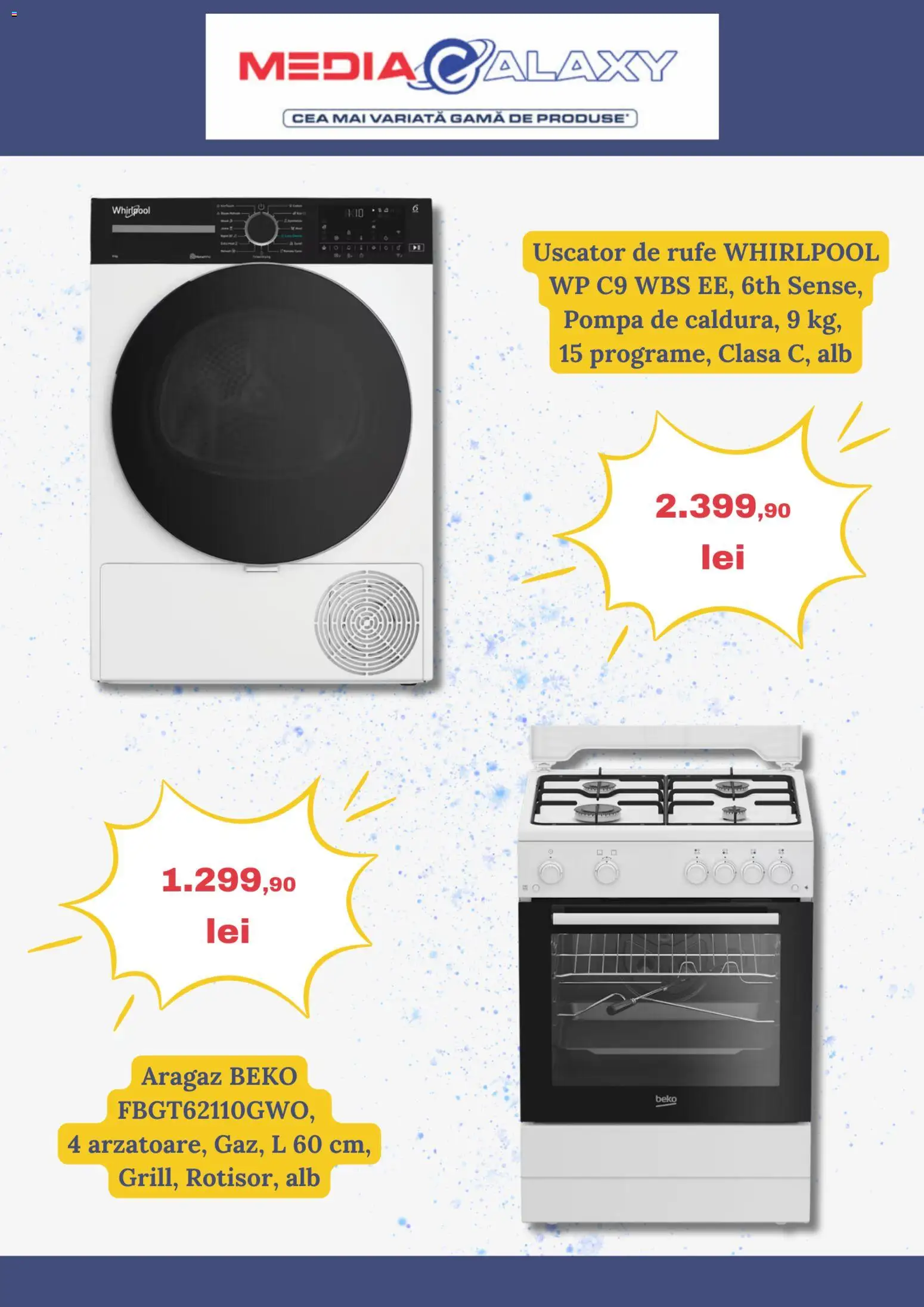 Noul catalog Media Galaxy – valabil de la 26.02.2026 | Pagină: 4 | Produse: Uscător, Aragaz