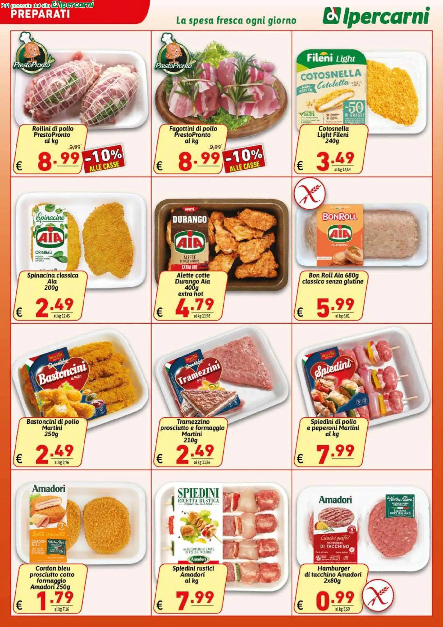 Volantino Ipercarni del 25.02.2026 | Pagina: 4 | Prodotti: Prosciutto Cotto, Pollo, Formaggio, Prosciutto