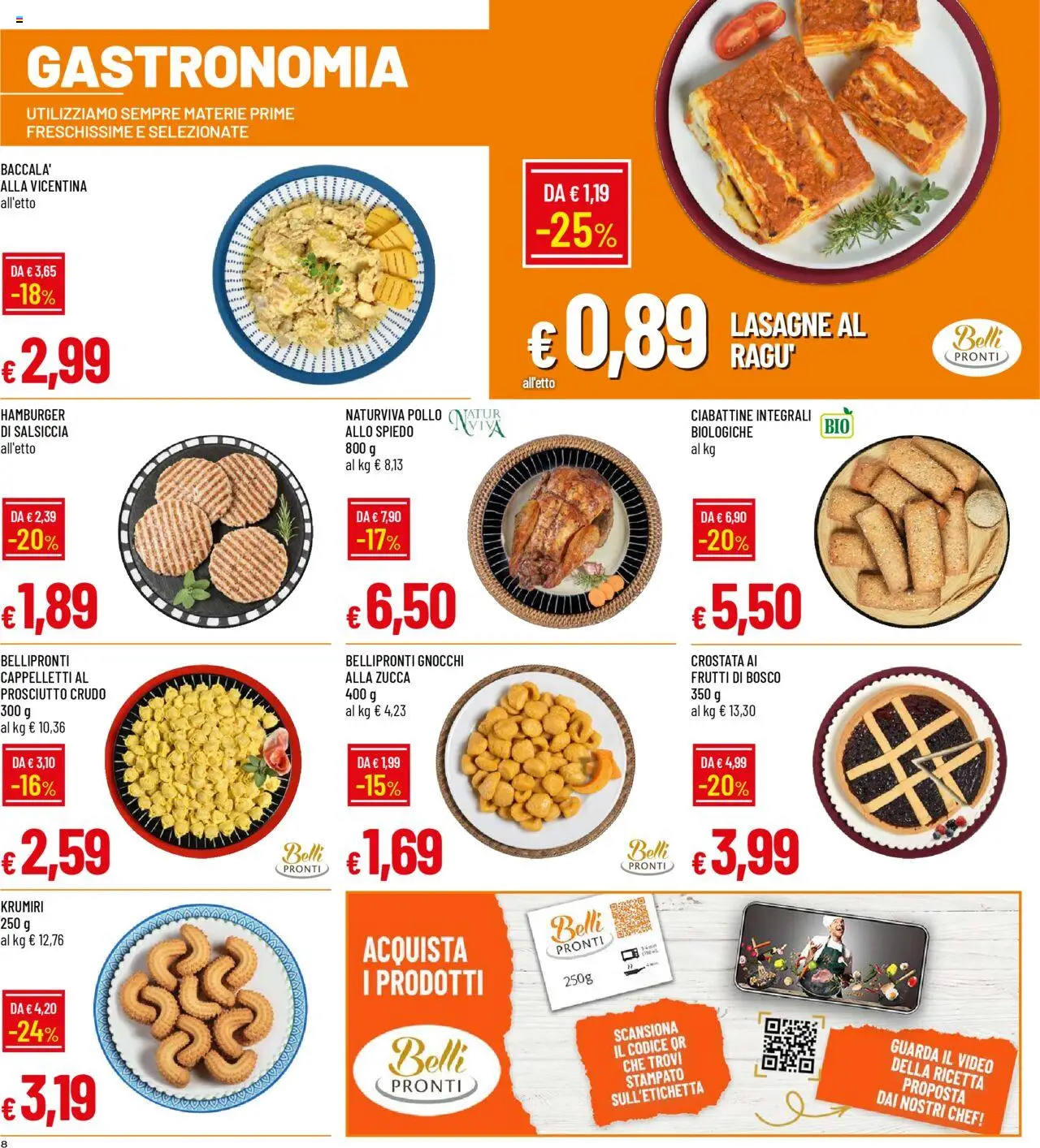 Volantino Famila del 22.09.2025 | Pagina: 8 | Prodotti: Pollo, Prosciutto, Zucca, Hamburger