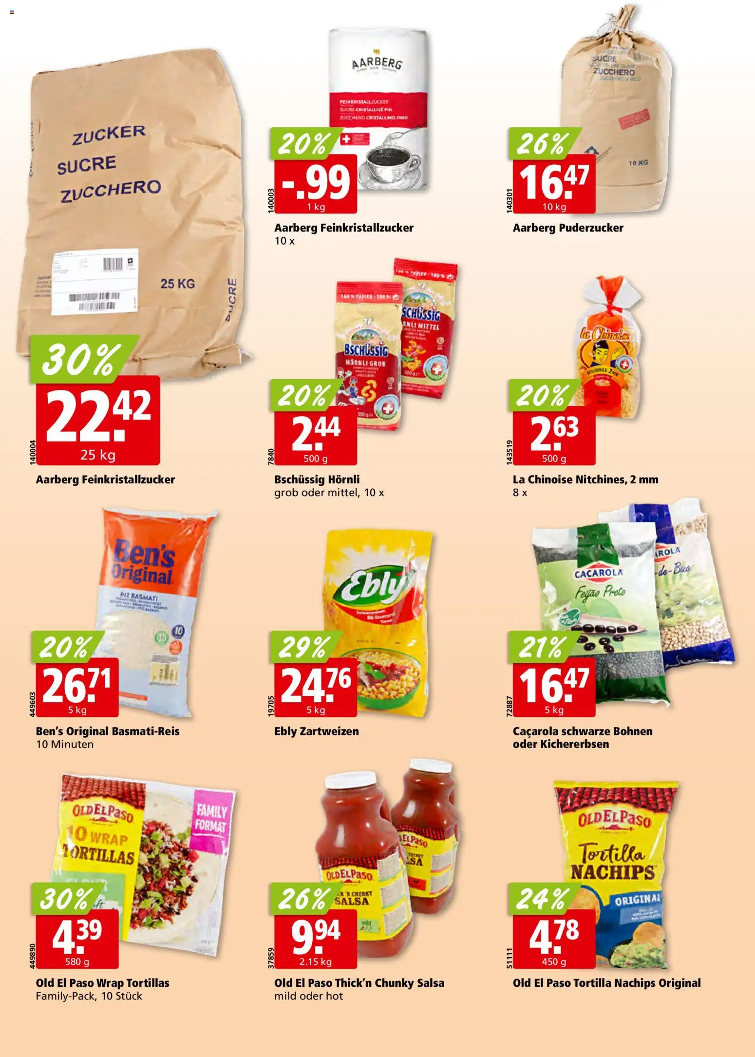 Aligro Aktionen Schlieren, Gossau SG, Frauenfeld, Rapperswil-Jona, Sargans, Bern, Brüttisellen, Pratteln, Emmen, Spreitenbach – gültig ab 03.11.2025 | Seite: 22 | Produkte: Basmatireis, Zucker