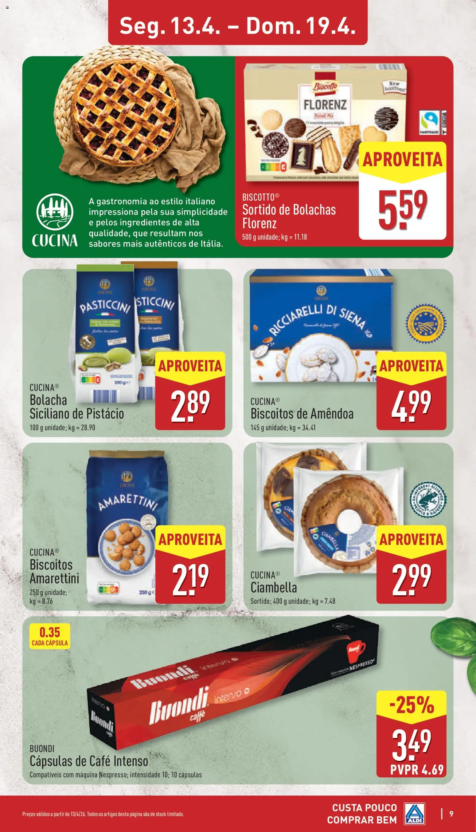 Aldi folheto │ válido de 13.04.2026 | Página: 9 | Produtos: Bolachas, Café, Biscoitos