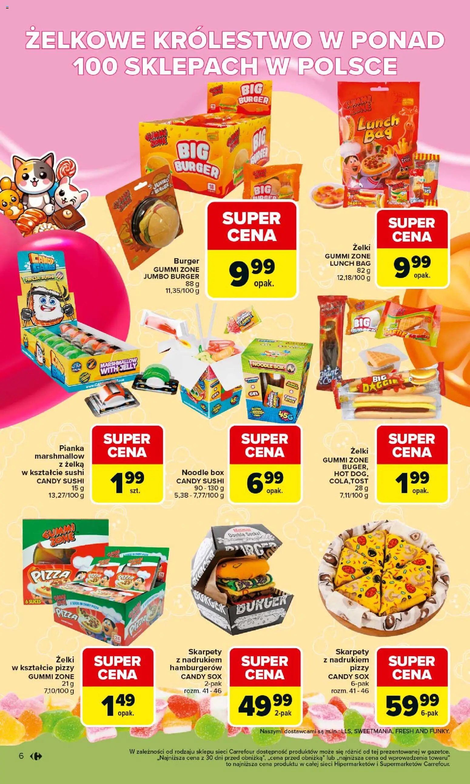 Carrefour gazetka od 02.03.2026 | Strona: 8 | Produkty: Skarpety, Sushi, Żelki, Pizza