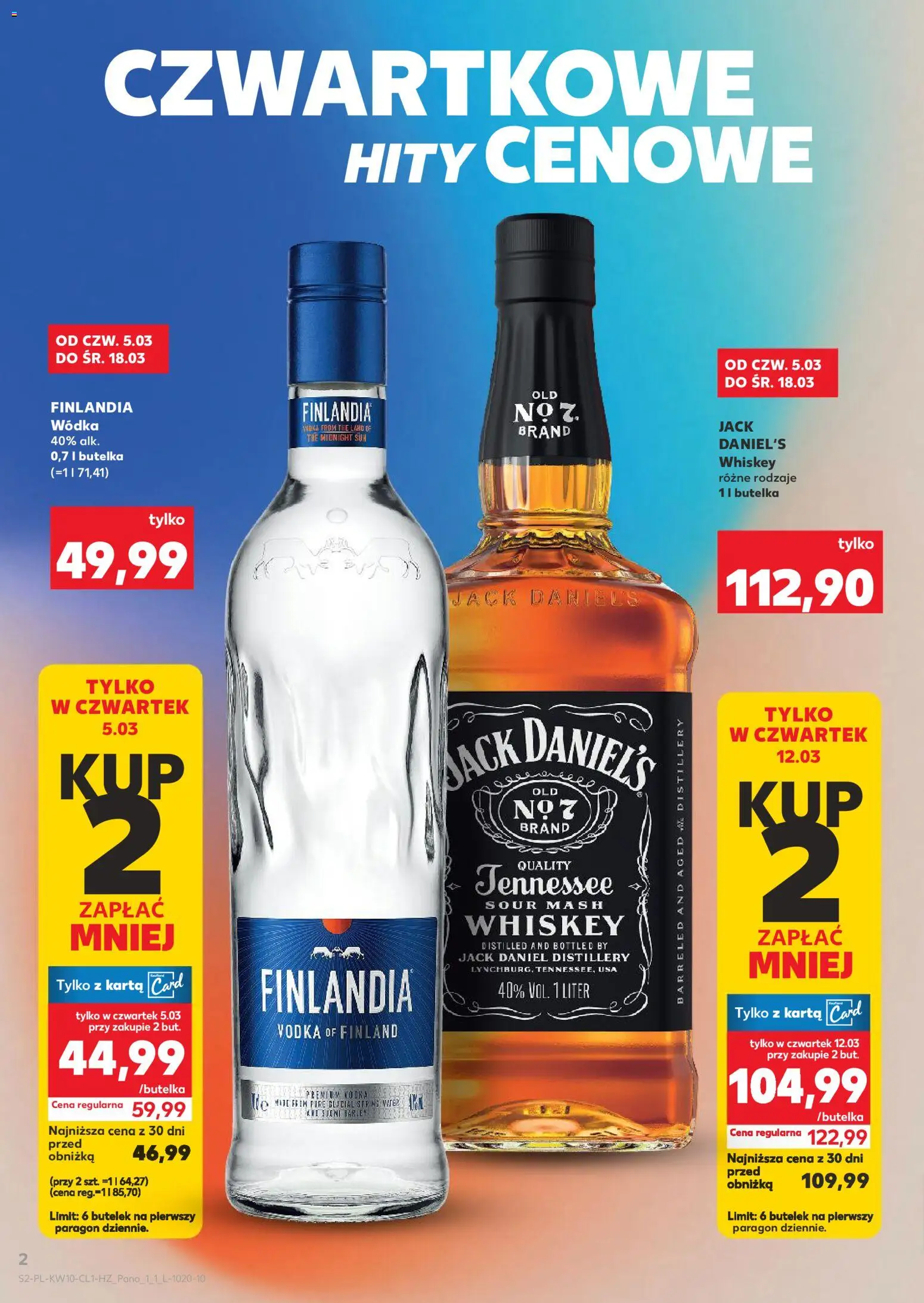 Kaufland Polsko leták - Barek od 05.03.2026 | Strana: 2 | Produkty: Whiskey, Vodka, Jack Daniel’s