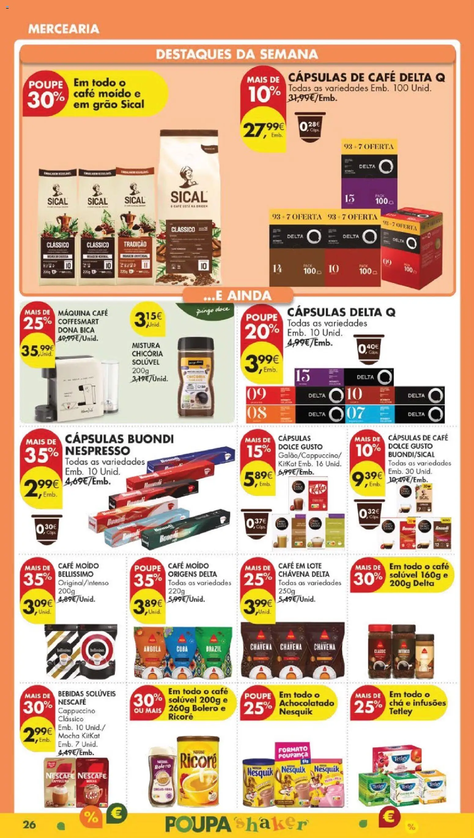 Pingo Doce folheto │ válido de 13.01.2026 | Página: 28 | Produtos: Delta q, Capsulas dolce gusto, Chá, Dolce gusto