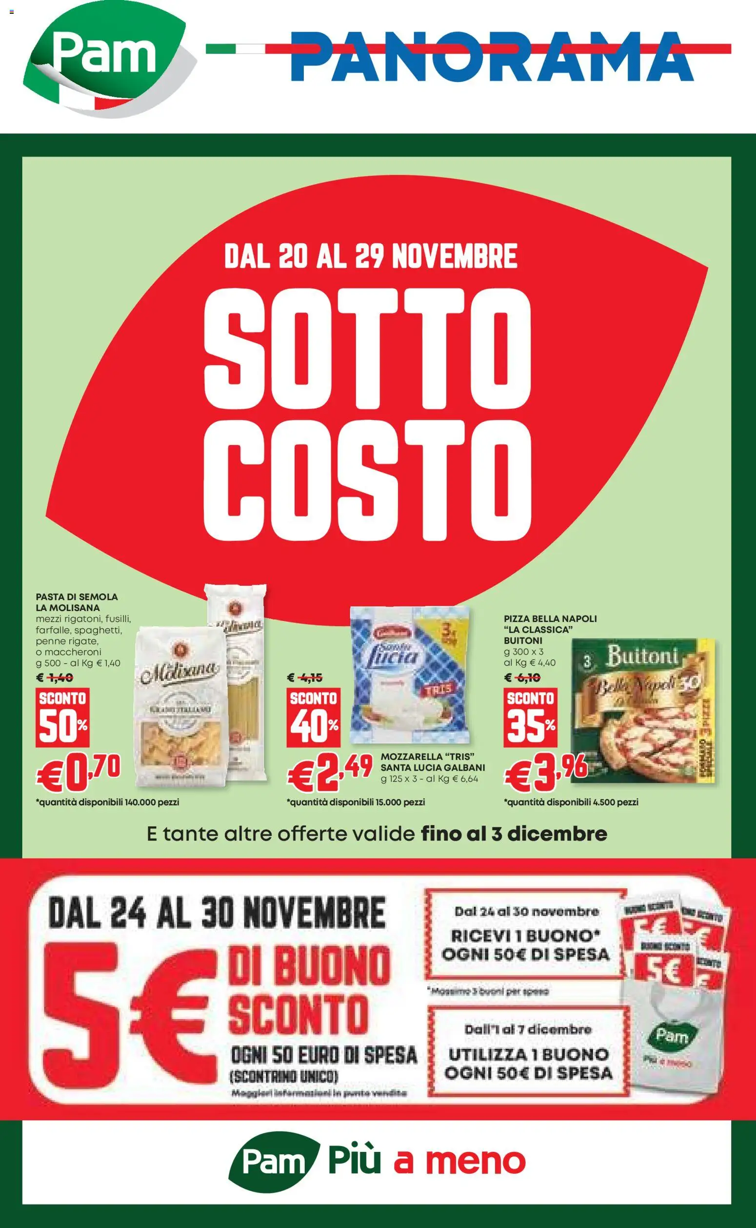 Volantino Panorama del 20.11.2025 | Pagina: 1 | Prodotti: Pizza, Mozzarella, Pasta, Penne