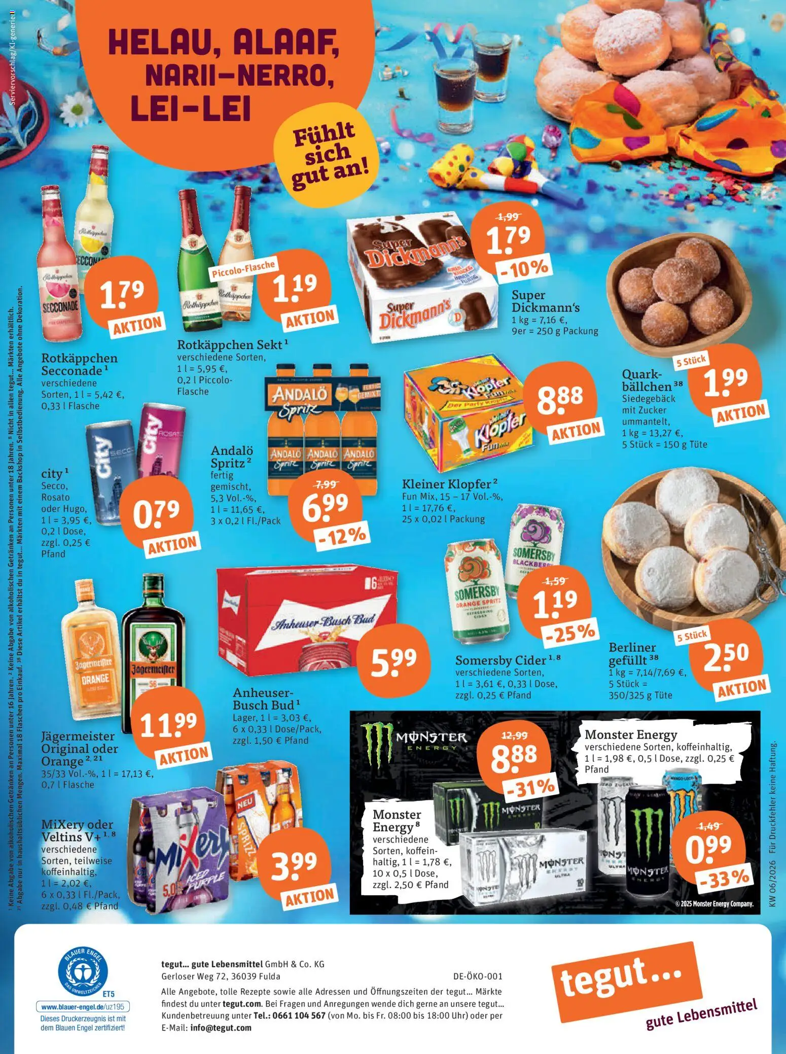 Tegut Prospekt 	 – gültig ab 02.02.2026 | Seite: 27 | Produkte: Berliner, Sprite, Mixery, Uhr