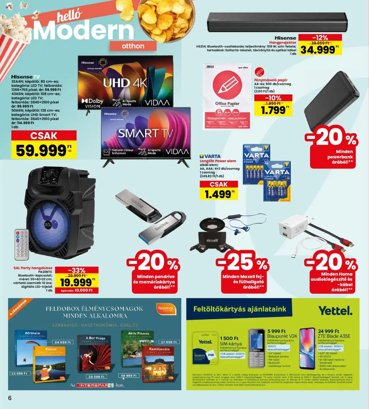 Interspar akciós ujság - amely érvényes a következő dátumtól: 15.05.2025 | Oldal: 6 | Termékek: Távirányító, Akkumulátor, Bor, Soundbar