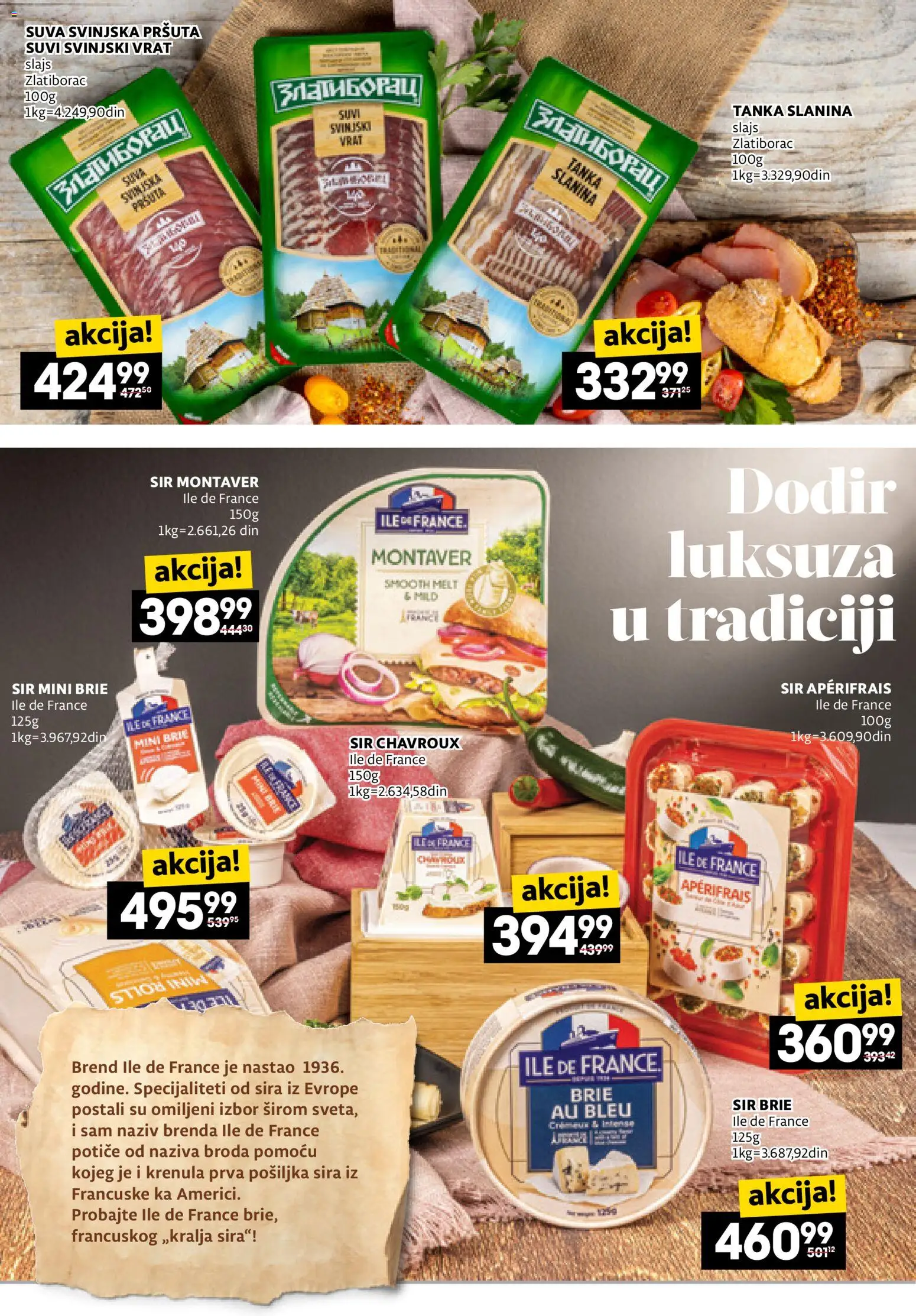 Idea katalog - važi od 23.10.2025 | Strana: 3 | Proizvode: Svinjski vrat, Sir, Slanina