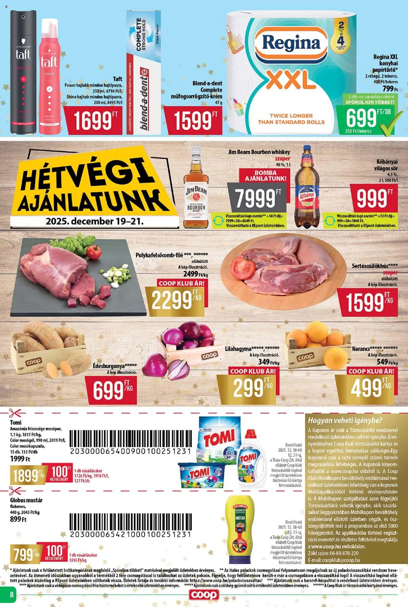 COOP Szolnok akciós ujság - amely érvényes a következő dátumtól: 18.12.2025 | Oldal: 8 | Termékek: Bourbon, Hajhab, Zöldség, Narancs