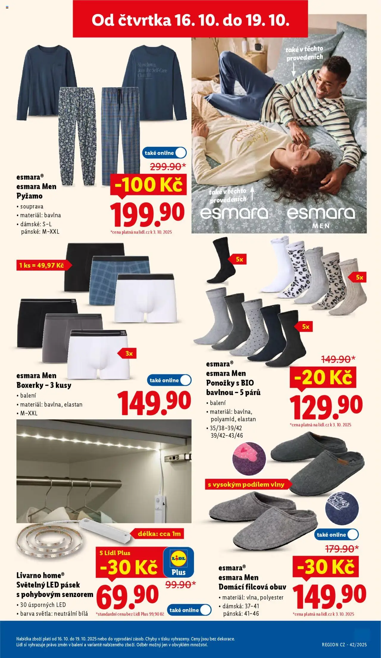 Lidl leták od 16.10.2025 | Strana: 55 | Produkty: Pyžamo, Boxerky, Obuv, LED pásek