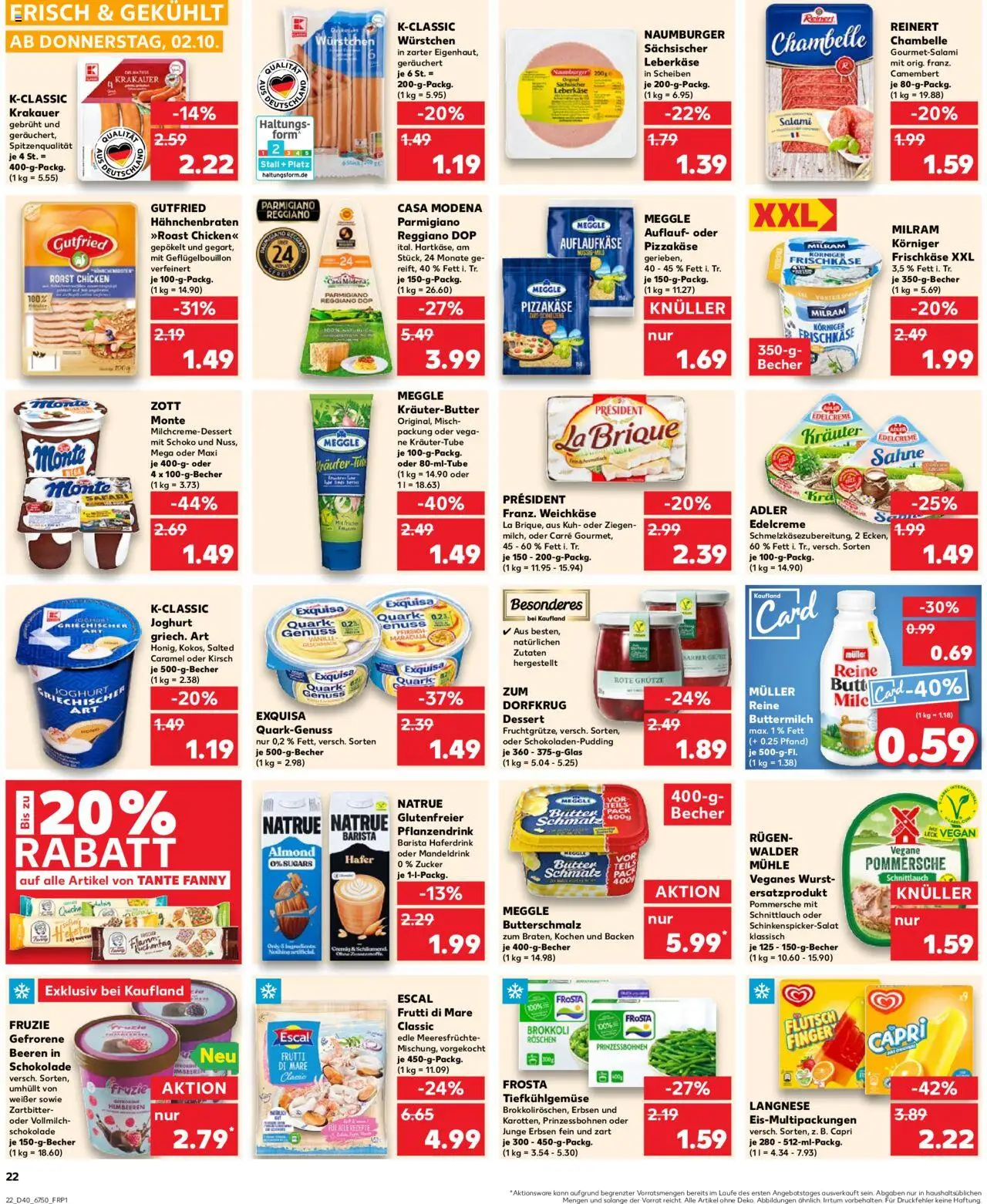 Kaufland prospekt Berlin	 – gültig ab 05.10.2025 | Seite: 22 | Produkte: Buttermilch, Kräuterbutter, Creme, Pfirsich