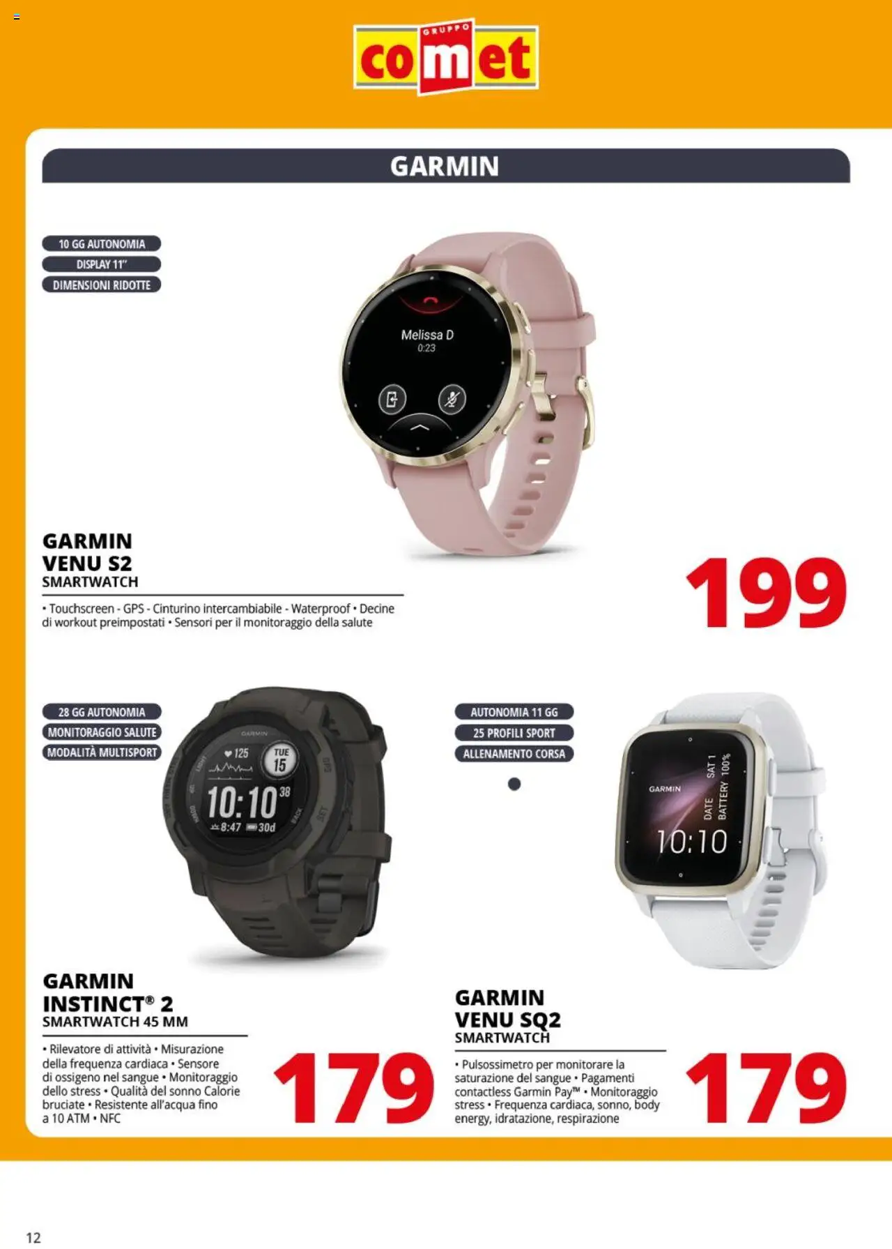 Volantino Comet del 15.09.2025 | Pagina: 12 | Prodotti: Pulsossimetro, Body, Monitorare, Smartwatch