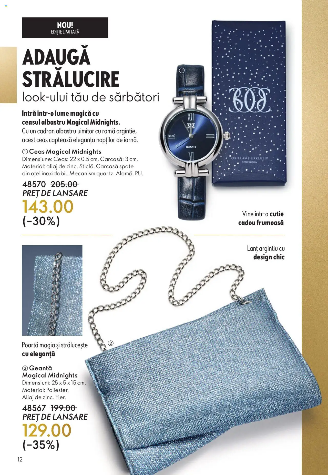 Noul catalog Oriflame – valabil de la 12.11.2025 | Pagină: 12 | Produse: Ceas, Carcasă, Geantă, Cutie