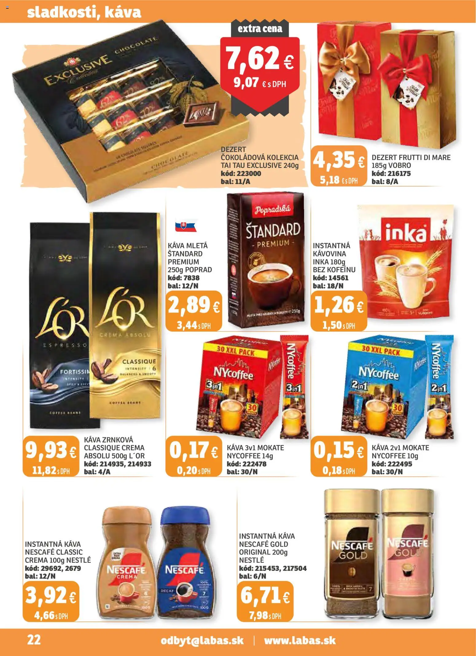 Nové Labaš akcie – leták je platný od 31.10.2025 | Strana: 22 | Produkty: Káva, Nescafé Classic, Nescafé Gold