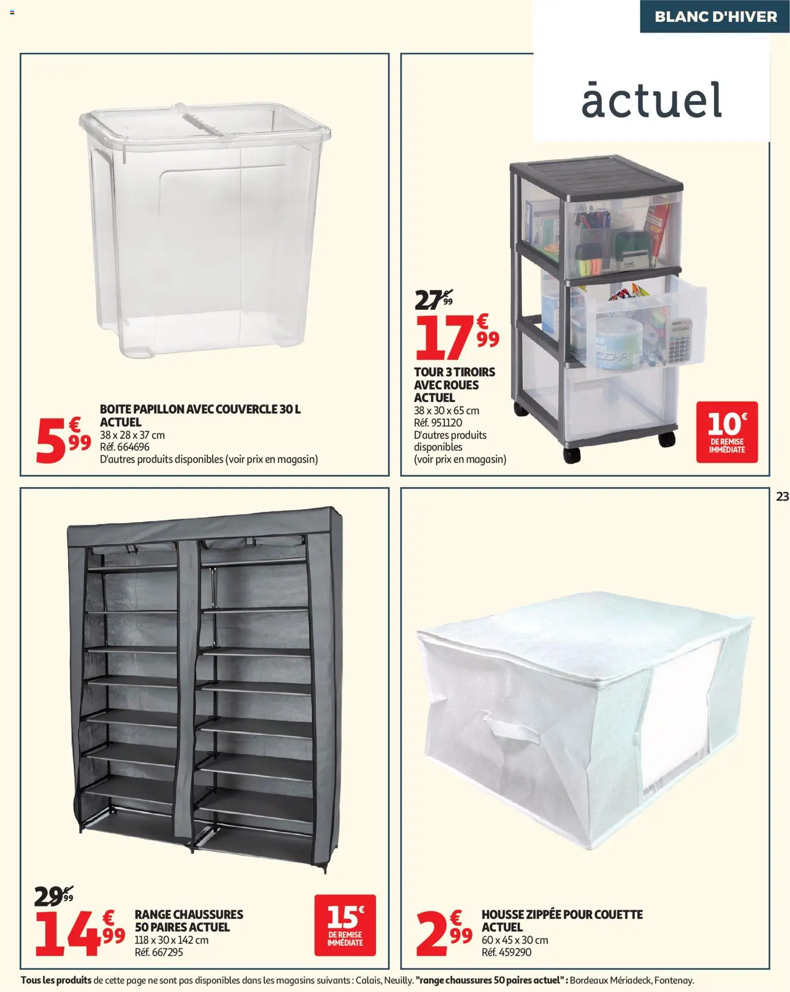 {H1} | Page: 23 | Produits: Range chaussures, Tiroirs, Couette