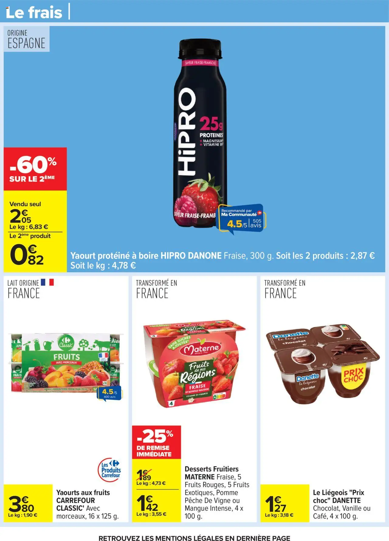  | Page: 11 | Produits: Hipro Danone, Fraise, Pêche, Lait