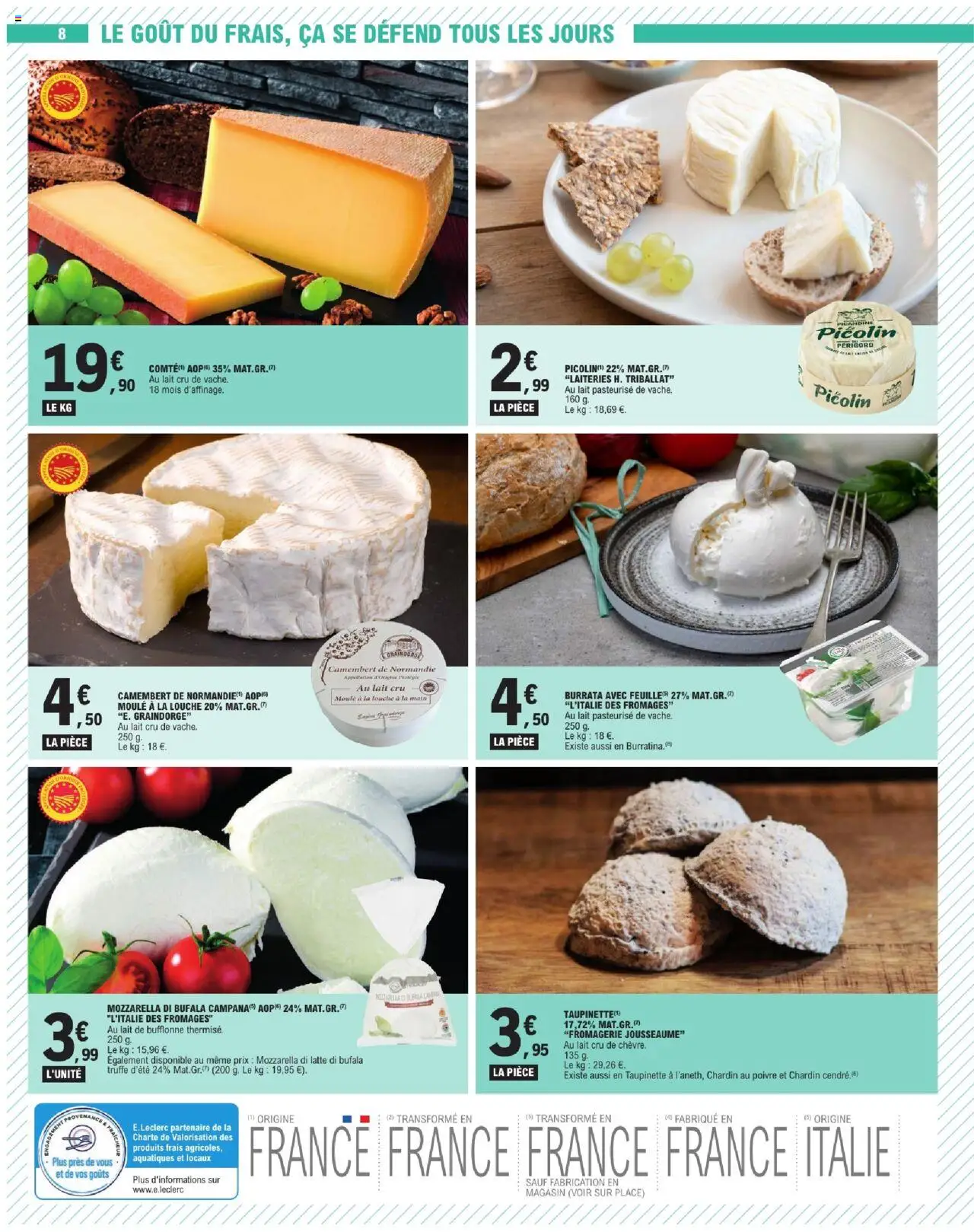  | Page: 8 | Produits: Mozzarella, Poivre, Lait, Burrata