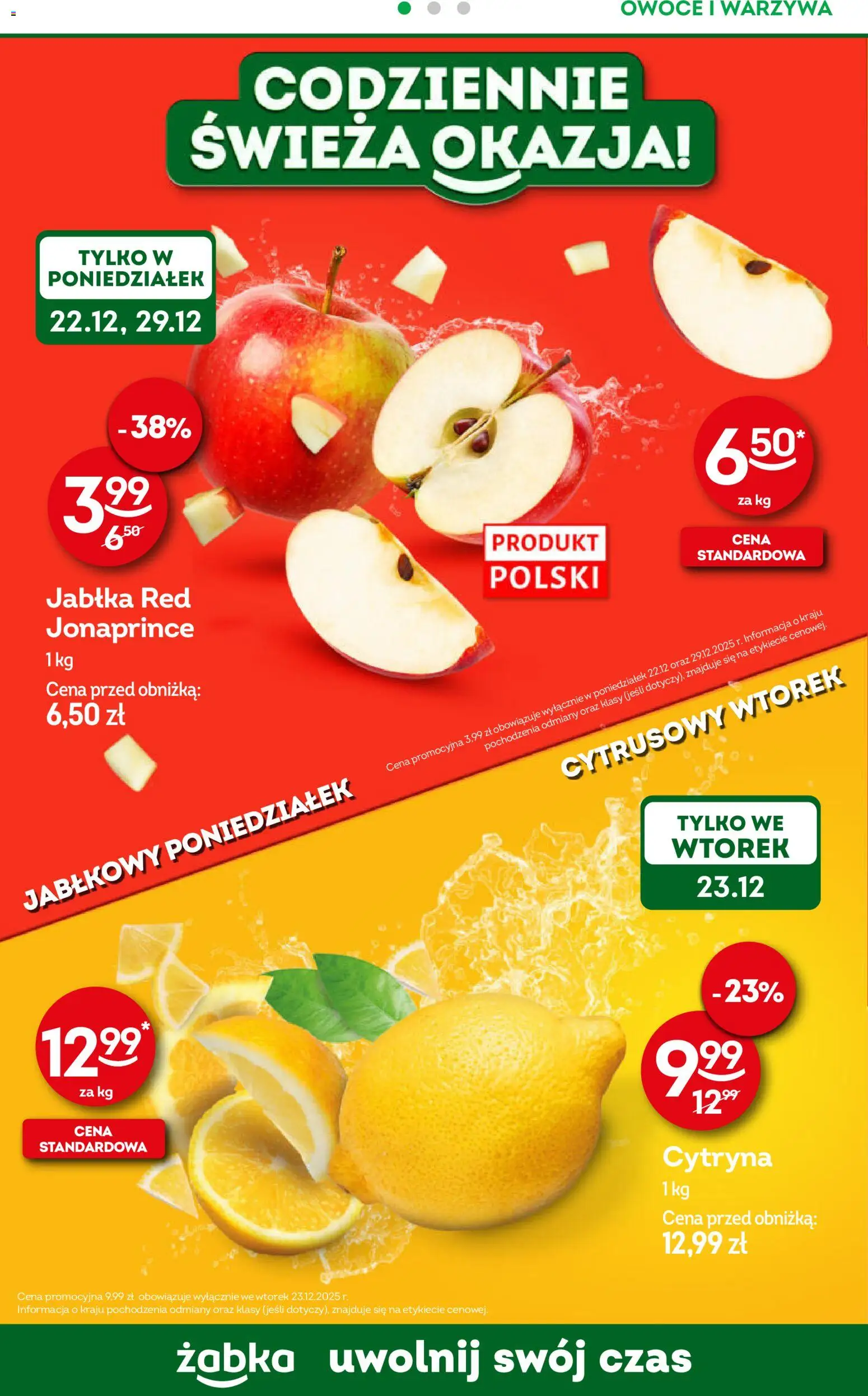 Żabka Gazetka - Codzienne produkty od 17.12.2025 | Strona: 6 | Produkty: Cytryna, Jabłka, Warzywa, Owoce