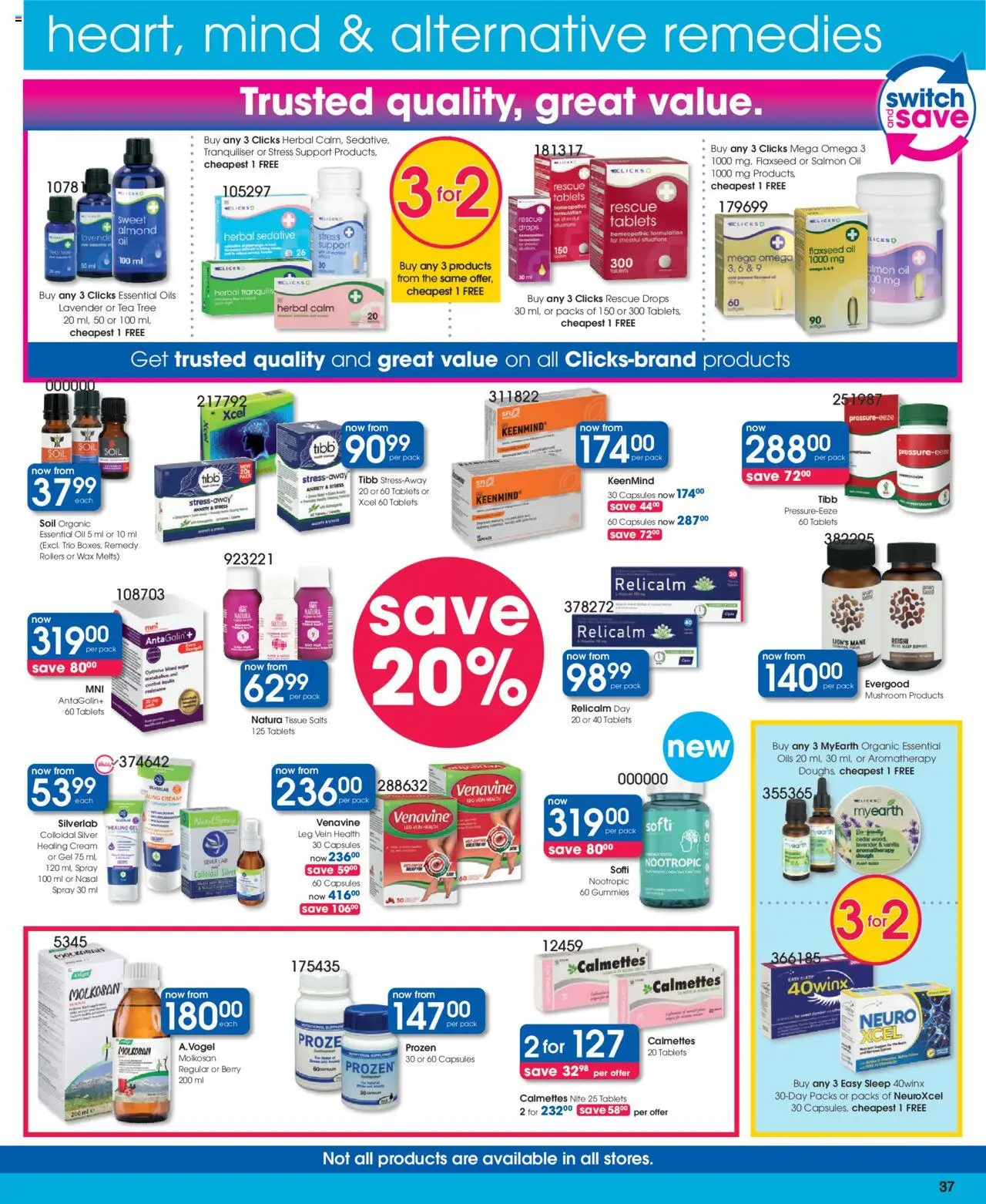 New Clicks catalogue – valid from 23.09.2025 | Page: 37 | Products: Switch, Tea, Touca de banho, Sugar