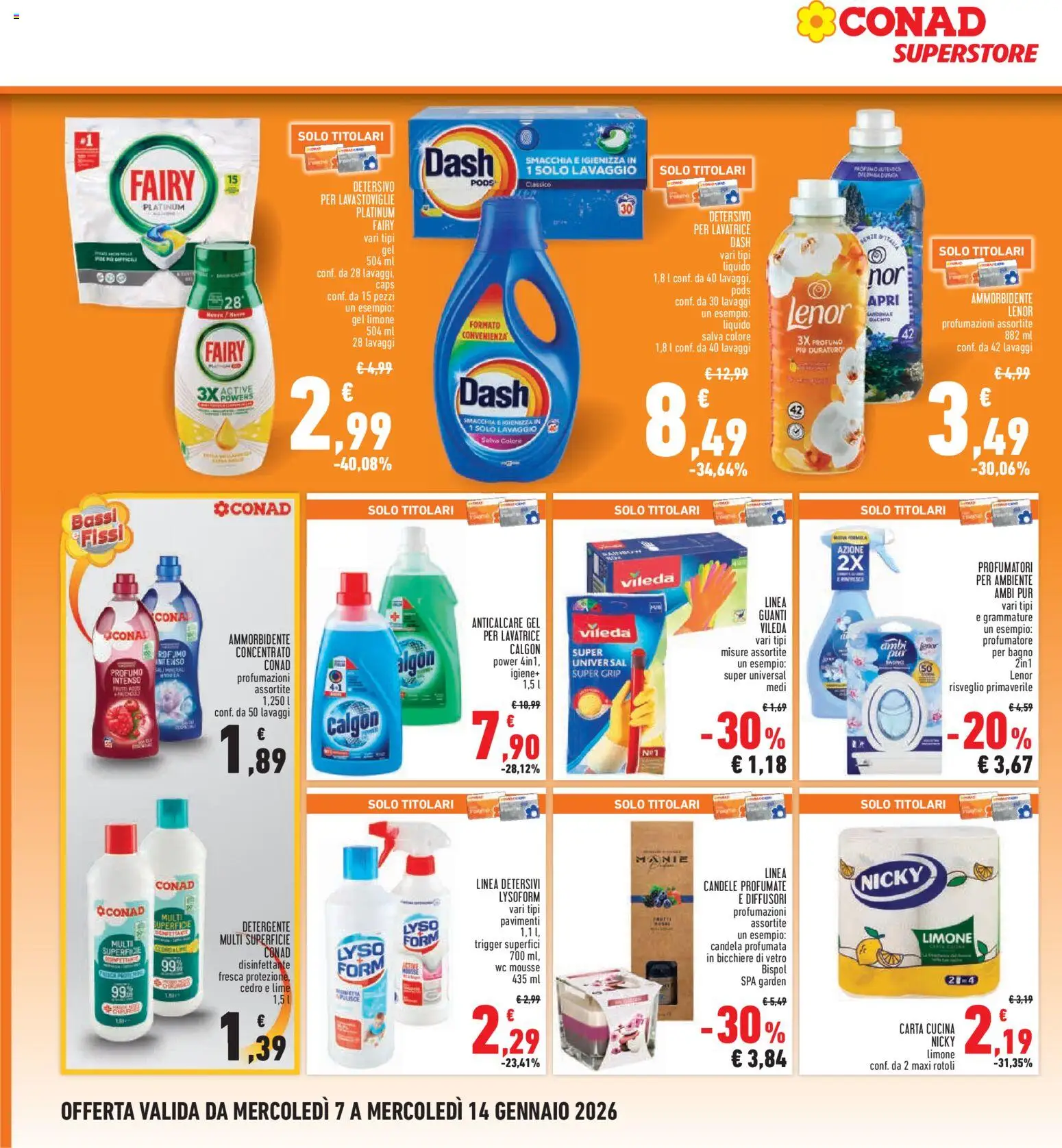 Volantino Conad del 07.01.2026 | Pagina: 26 | Prodotti: Detergente, Anticalcare, Guanti, Lime