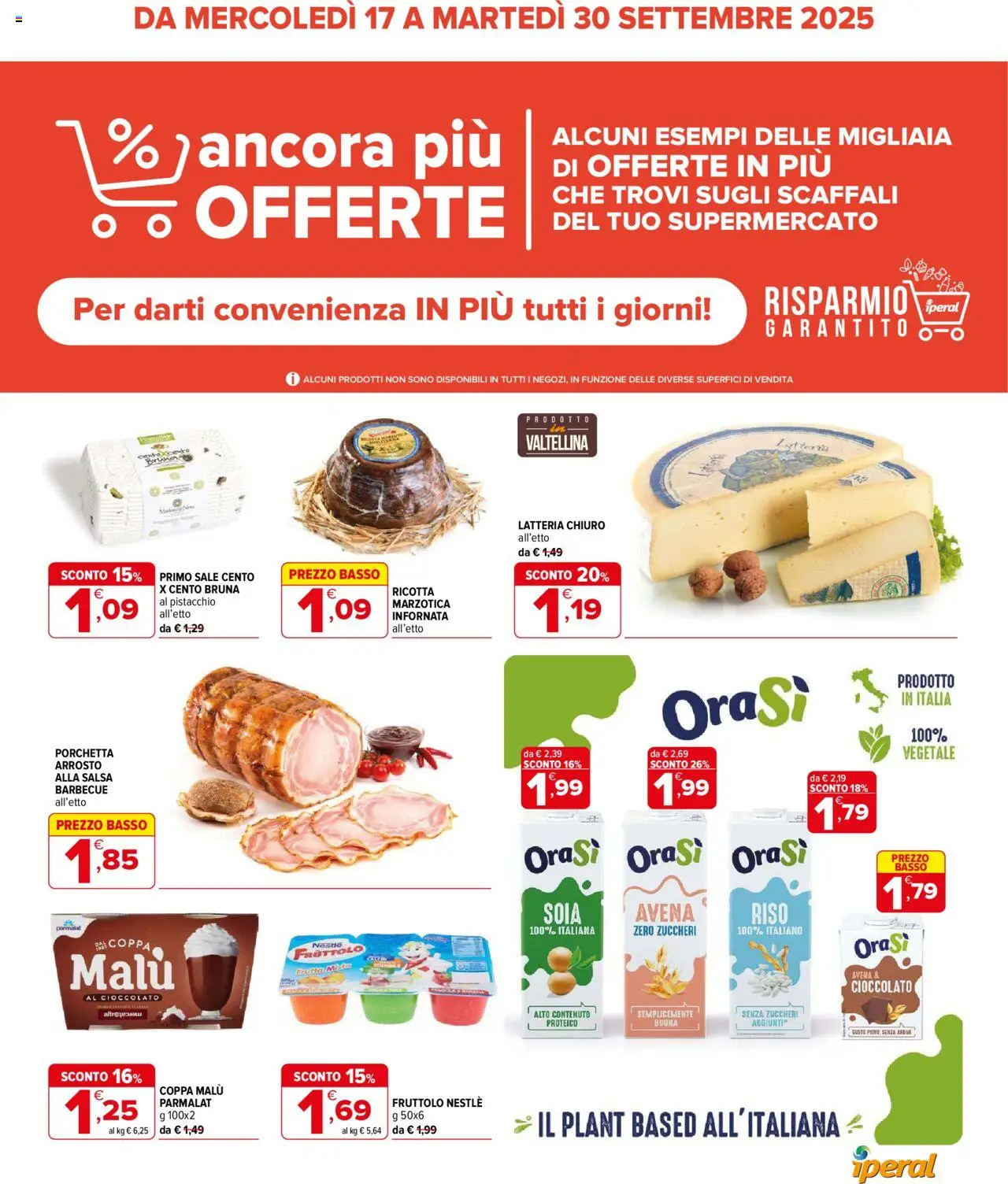 Volantino Iperal del 17.09.2025 | Pagina: 1 | Prodotti: Porchetta, Cioccolato, Riso, Barbecue