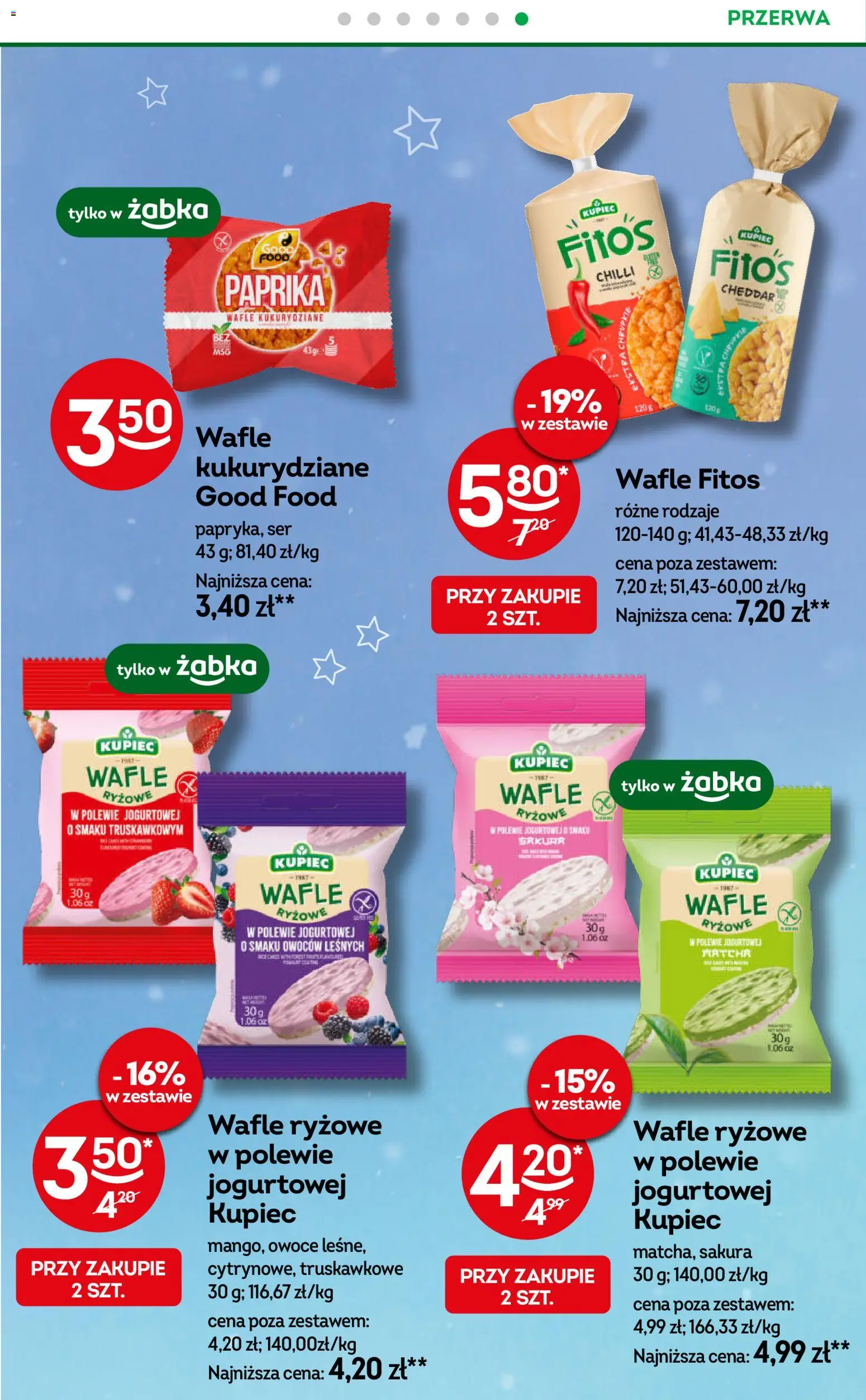 Żabka Gazetka od 25.02.2026 | Strona: 60 | Produkty: Wafle, Wafle ryżowe, Ser, Owoce
