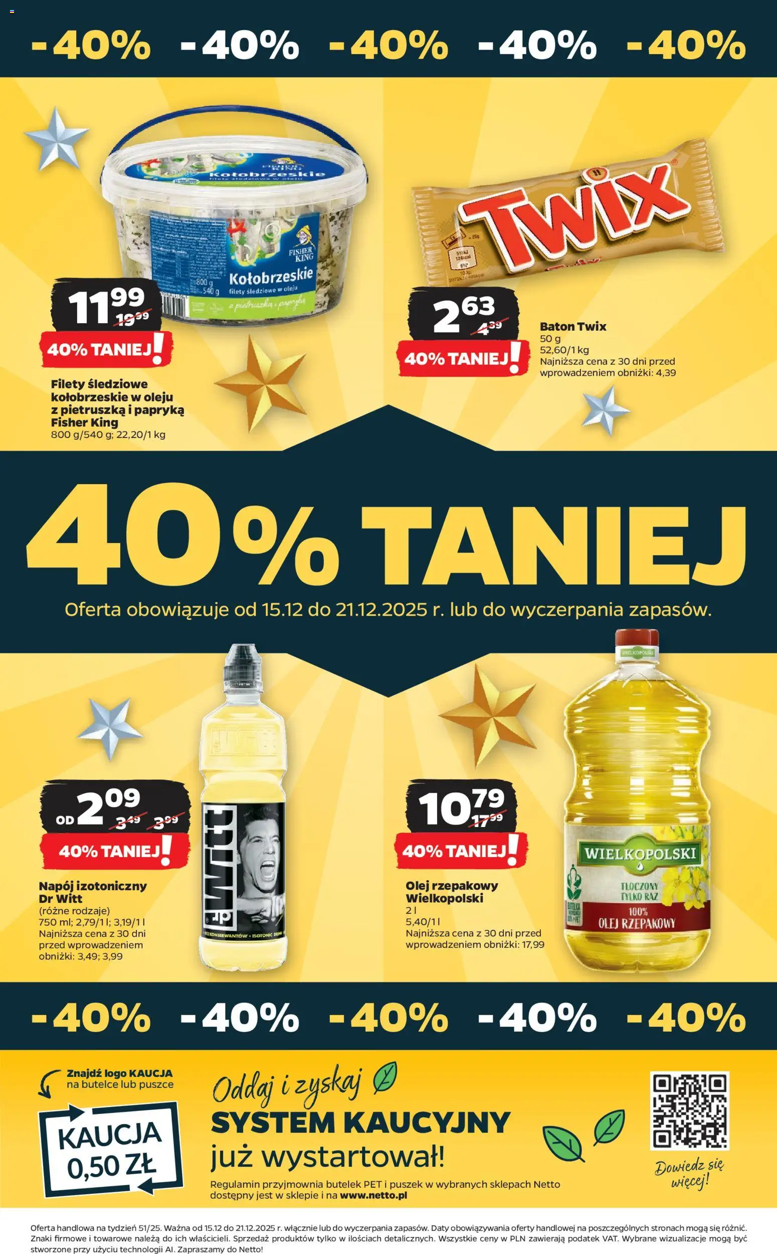 Netto gazetka - Spożywcza od 15.12.2025 | Strona: 38 | Produkty: Olej rzepakowy, Papryka, Baton, Olej