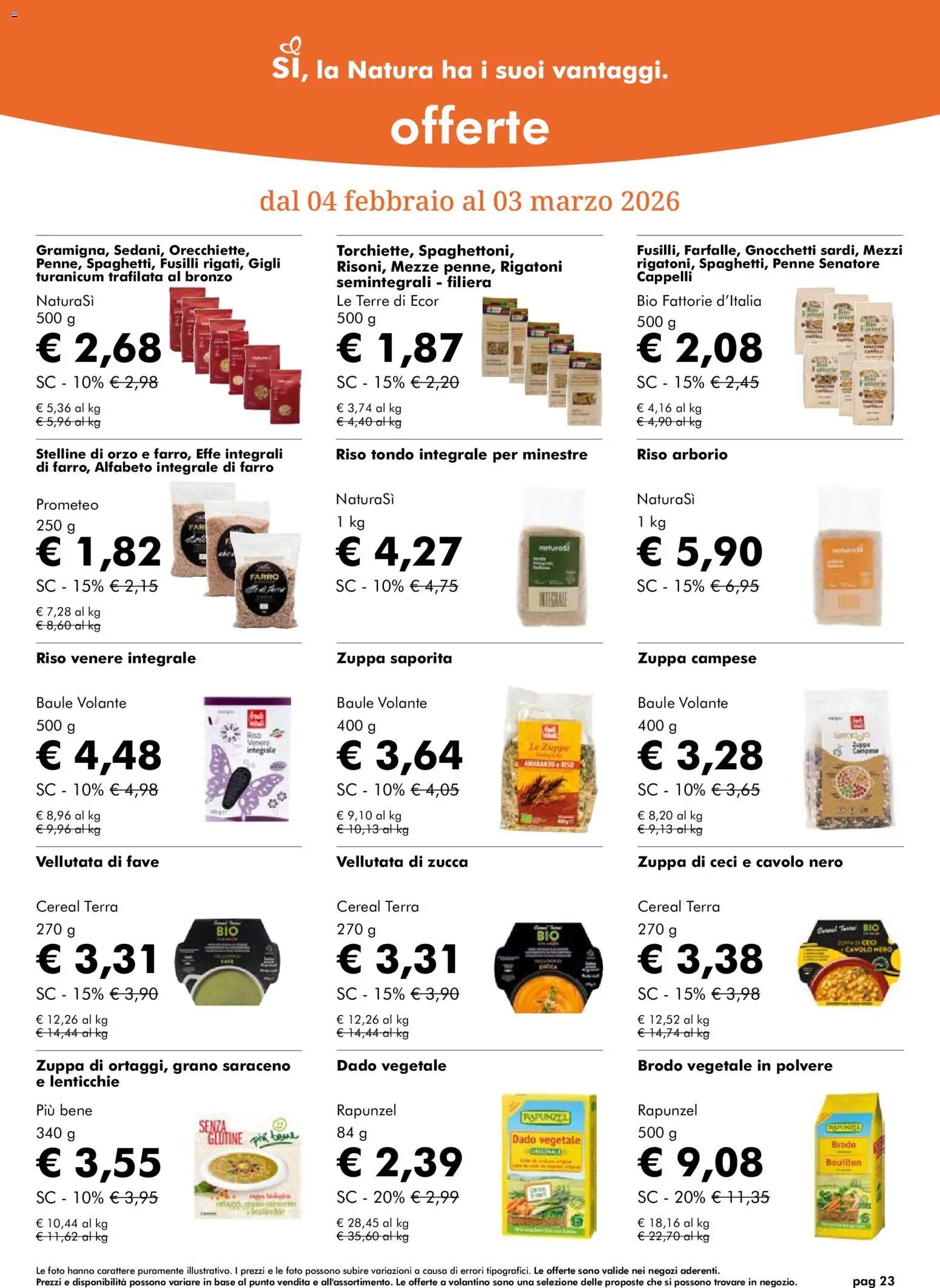 Volantino Natura Sì del 04.02.2026 | Pagina: 23