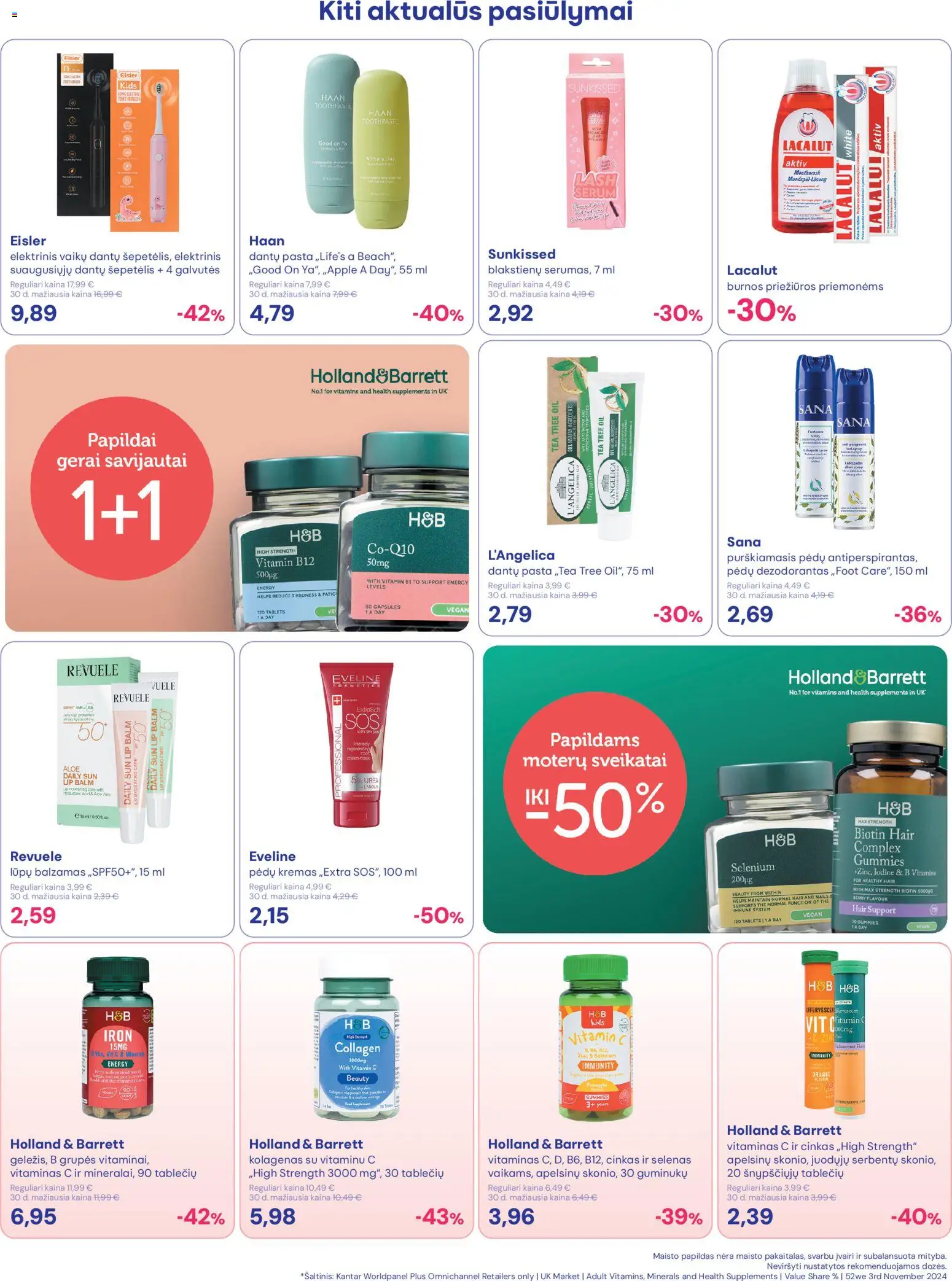 Eurokos akcijos nuo 30.04.2026 | Puslapis: 15 | Prekių: Balzamas, Šepetėlis, Kremas, Dezodorantas