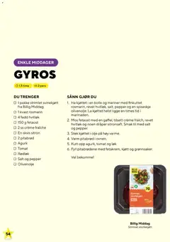 Forhåndsvisning av Bunnpris Oppdrag Middag gyldig fra 24.11.2025 | Side: 54