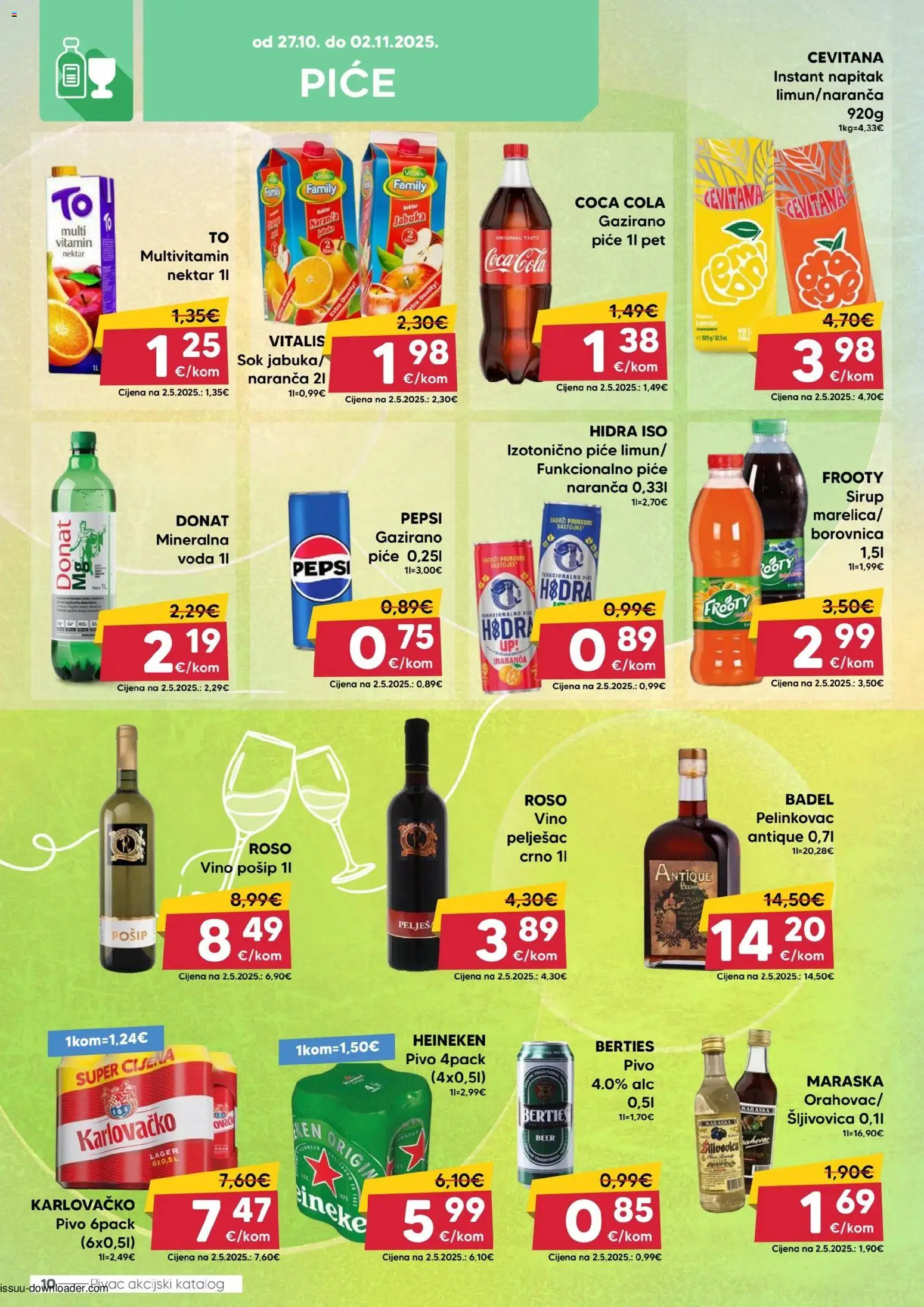 Pivac katalog | vrijedi od 27.10.2025 | Stranica: 10 | Proizvodi: Pelinkovac, Pivo, Sirup, Jabuka
