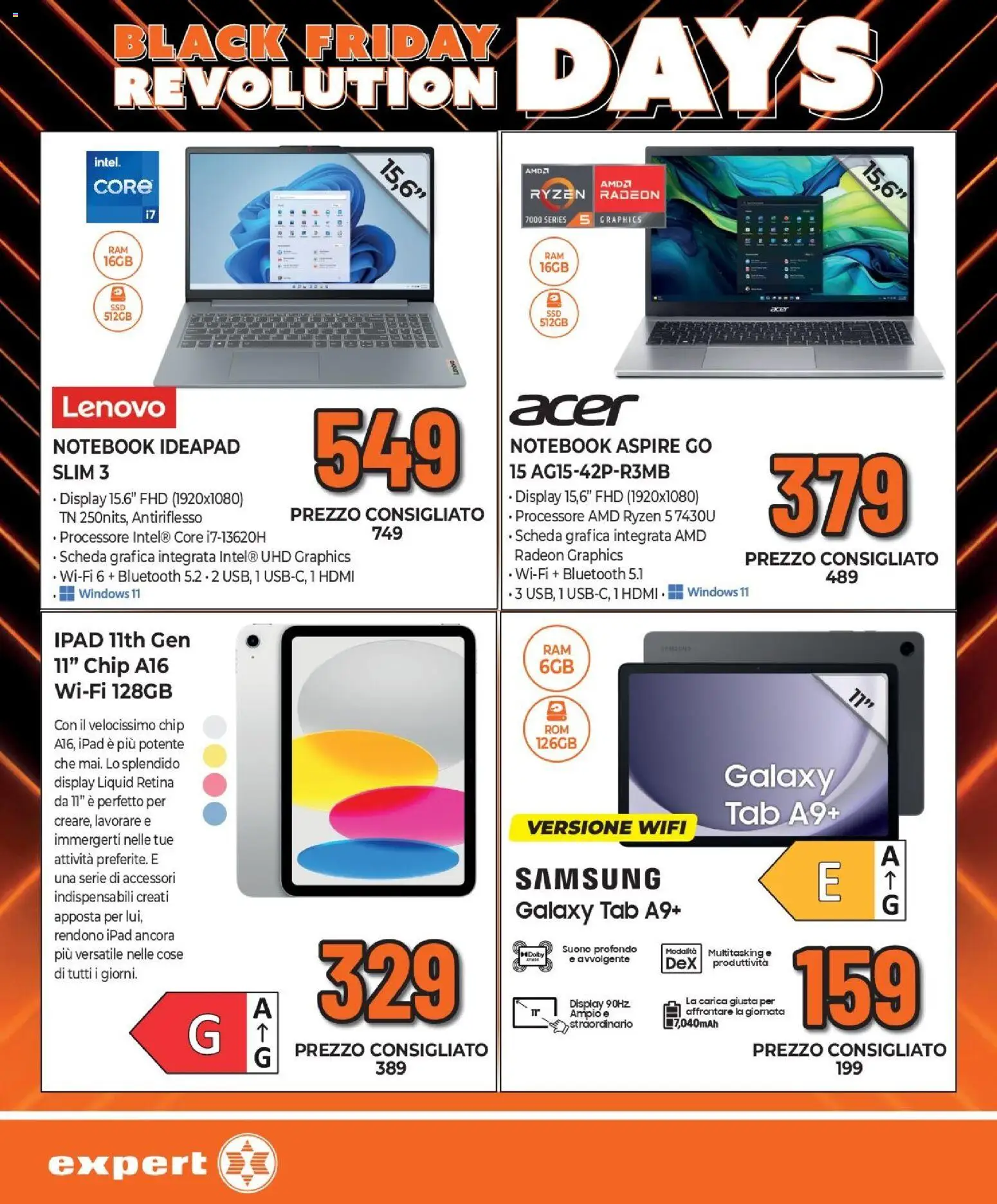 Volantino Expert del 13.11.2025 | Pagina: 3 | Prodotti: Notebook, Ipad, Samsung