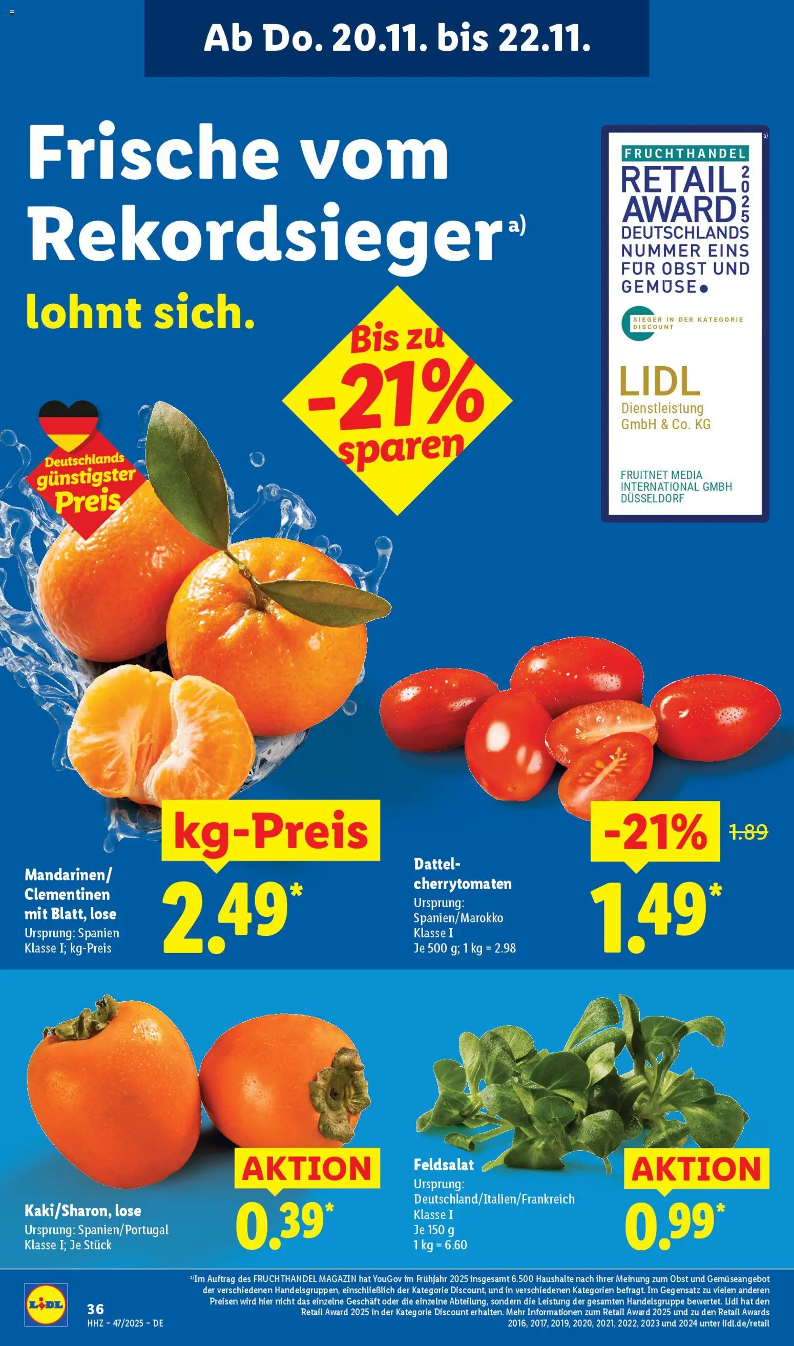 Lidl - Black Friday – gültig ab 17.11.2025 | Seite: 60 | Produkte: Gemüse, Obst, Dattel