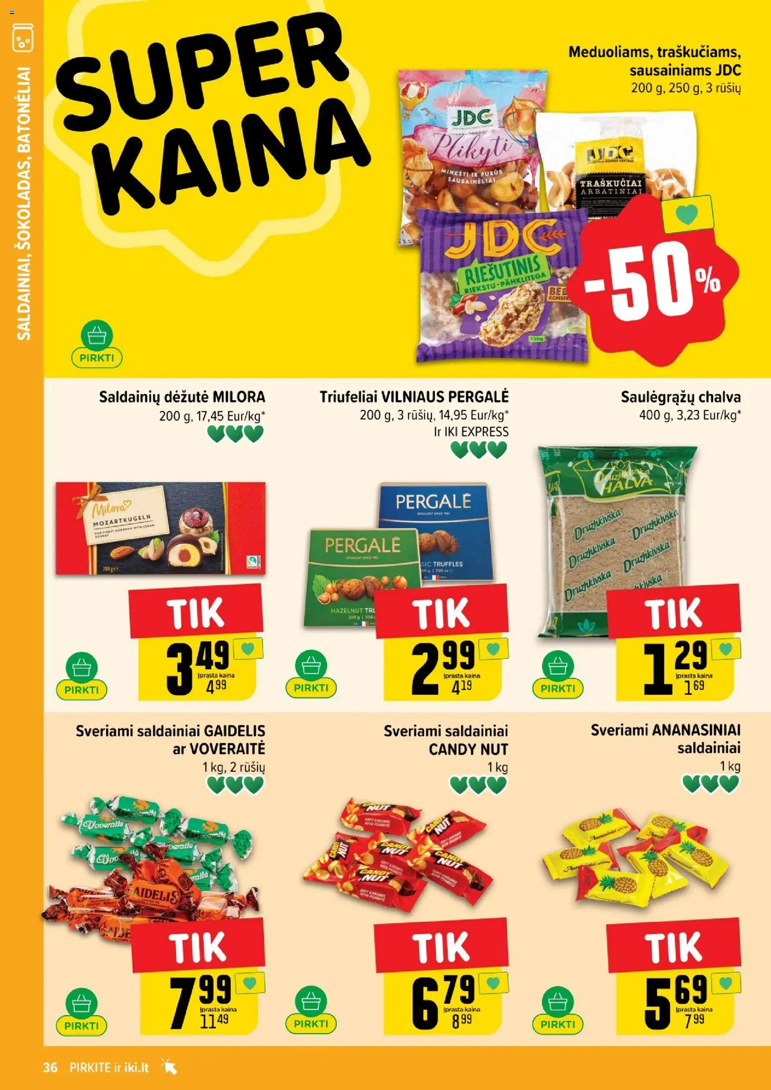 IKI akcijos nuo 01.05.2026 | Puslapis: 36 | Prekių: Saldainiai, Traškučiai