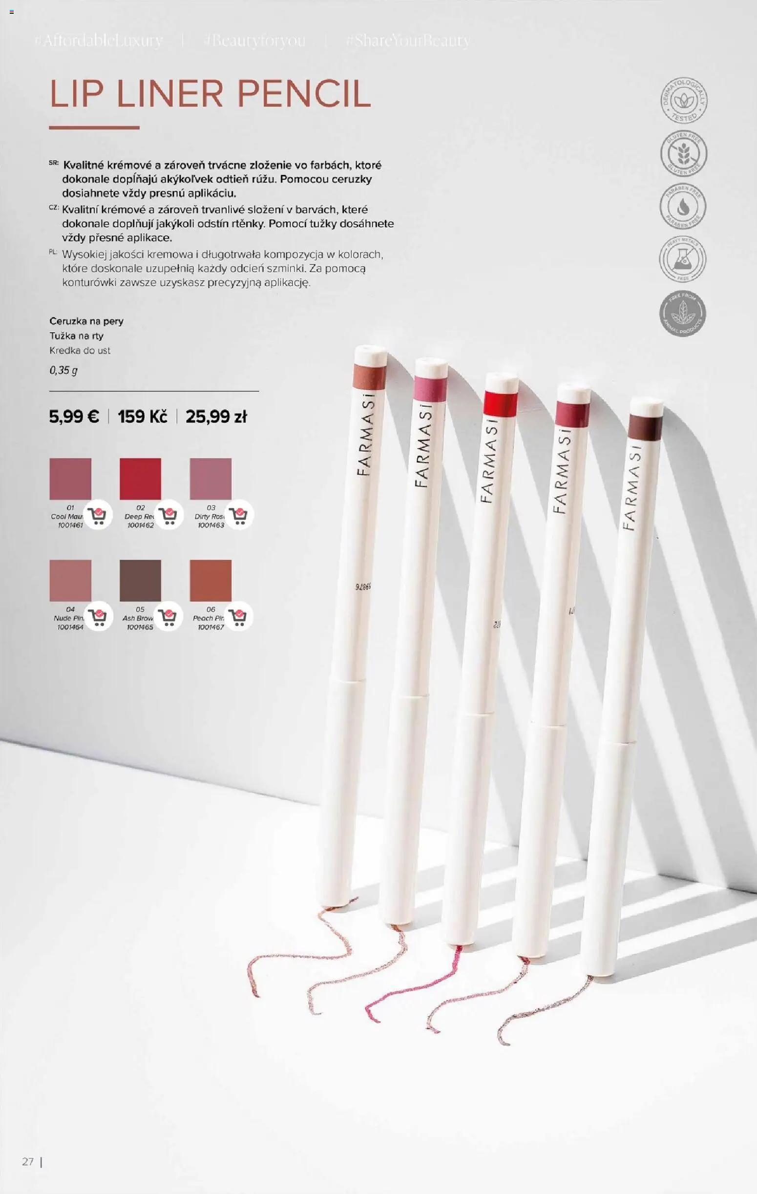 Nové Farmasi akcie – leták je platný od 01.01.2026 | Strana: 27 | Produkty: Ceruzka
