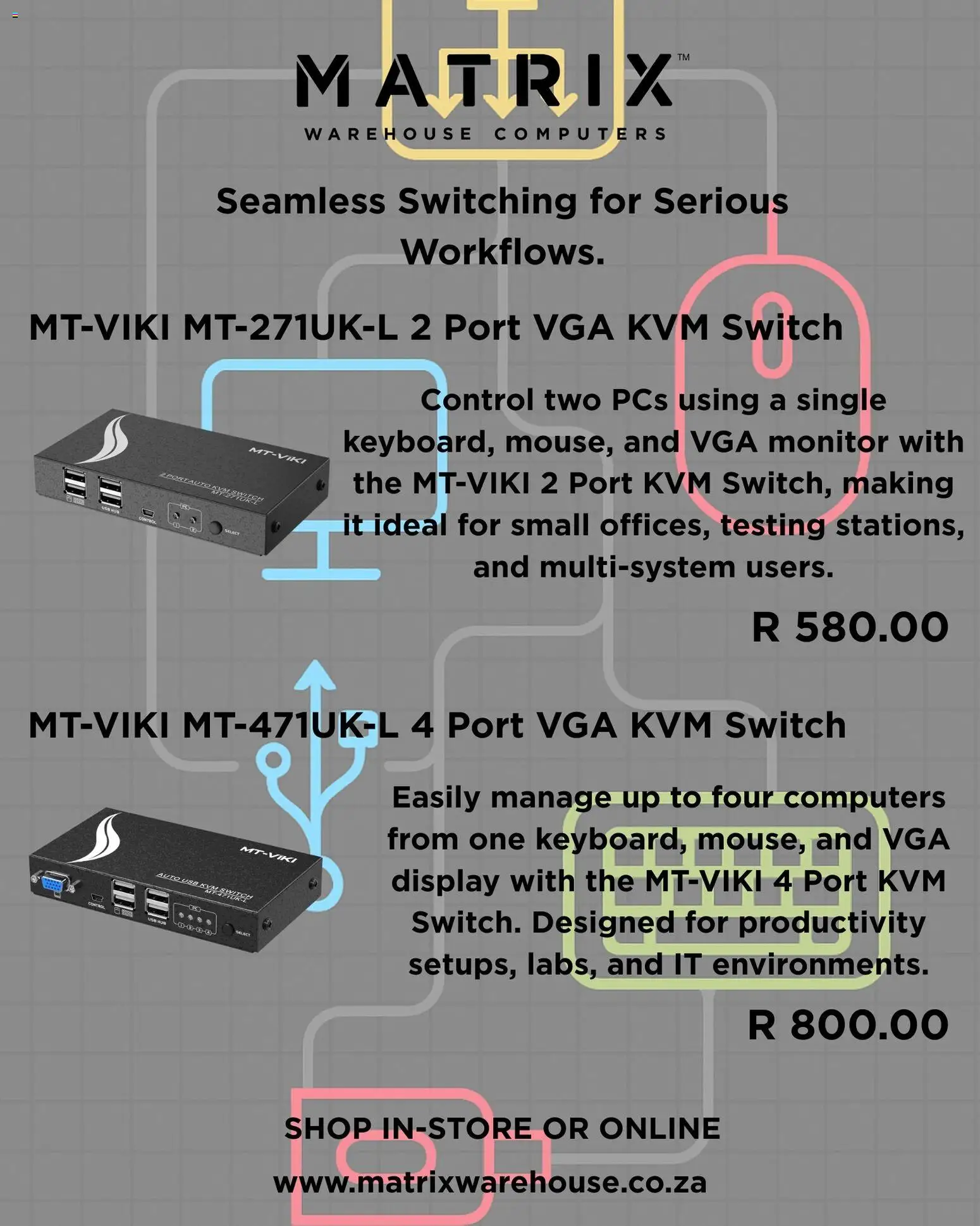 New Matrix Warehouse catalogue – valid from 26.11.2025 | Page: 1 | Products: Monitor, USB, Switch