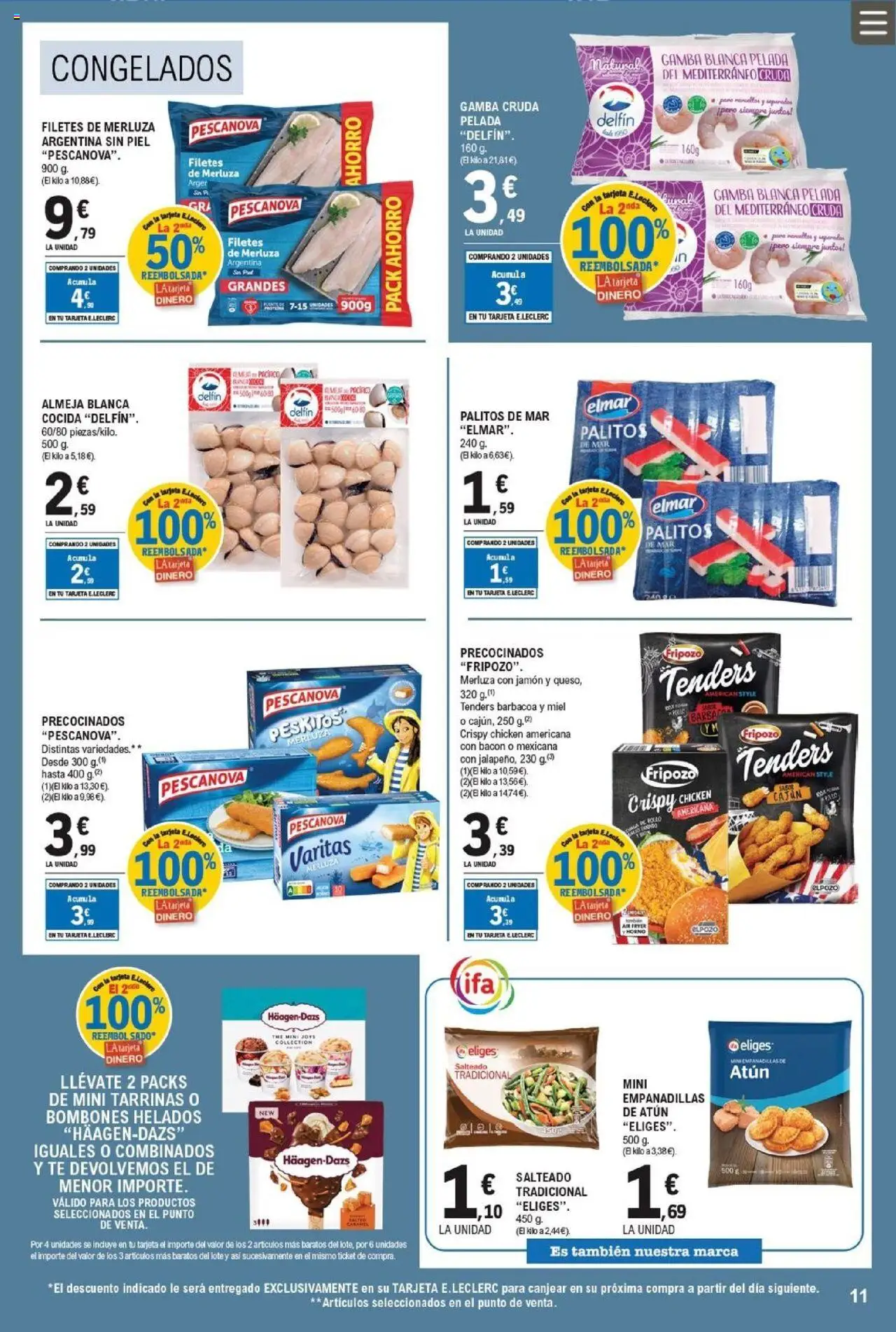 E.Leclerc folleto │ válido desde el 10.09.2025 | Página: 11 | Productos: Ψηφιακή κάμερα, Filetes de merluza, Té, Barbacoa