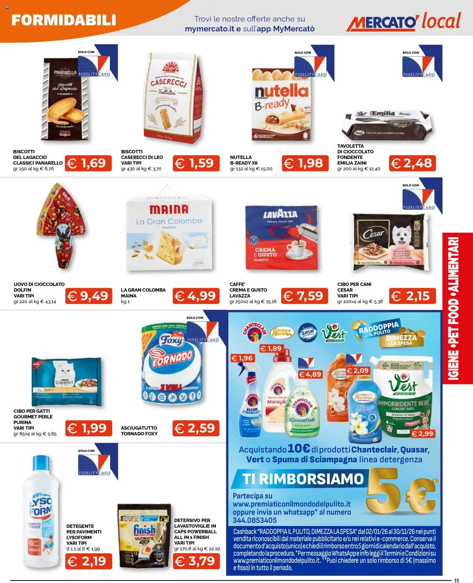 Volantino Mercatò del 09.03.2026 | Pagina: 11 | Prodotti: Ammorbidente, Nutella, Asciugatutto, Lavazza