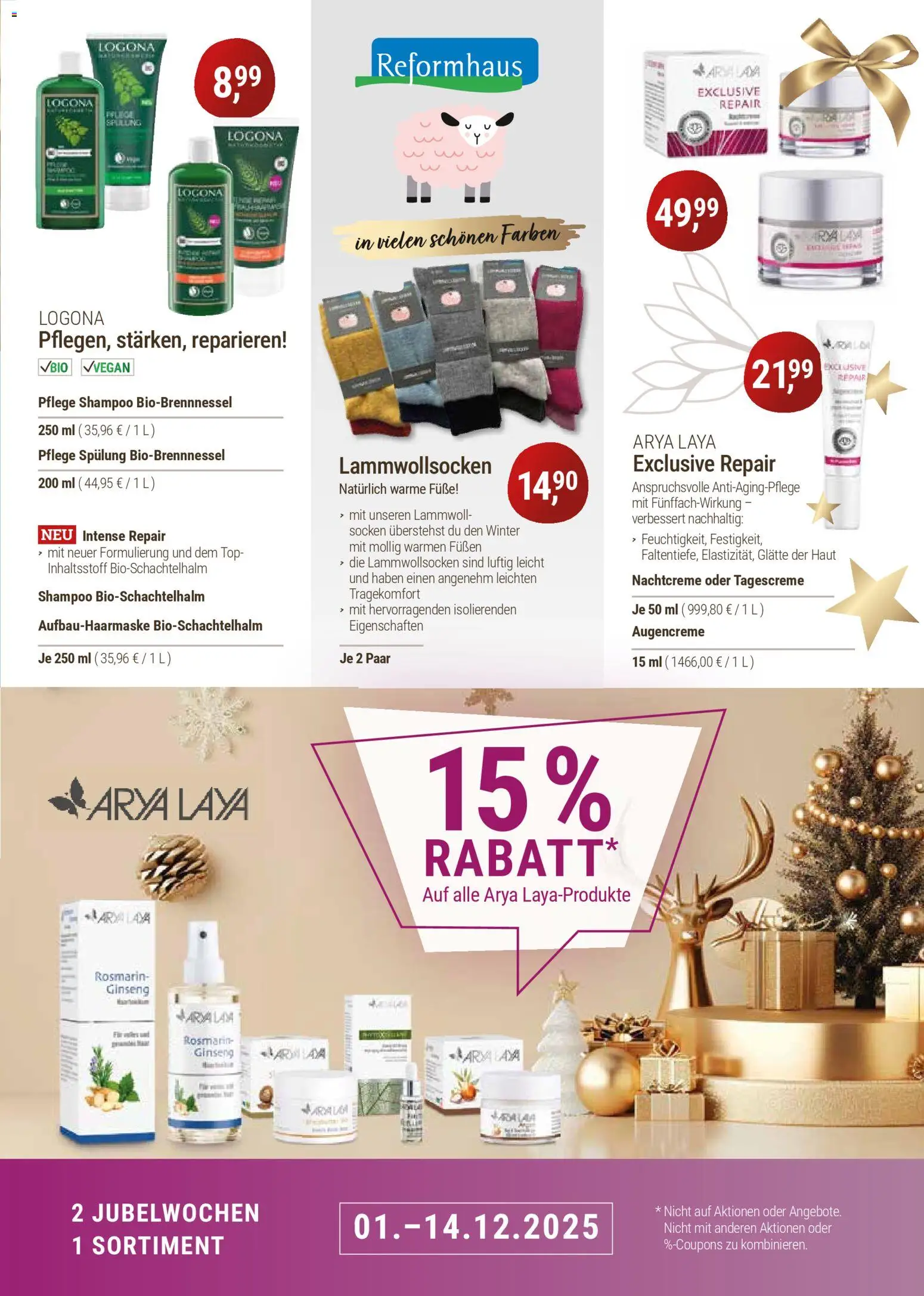 Reformhaus Bacher Prospekt 	 – gültig ab 01.12.2025 | Seite: 9 | Produkte: Top, Shampoo, Spülung, Tagescreme