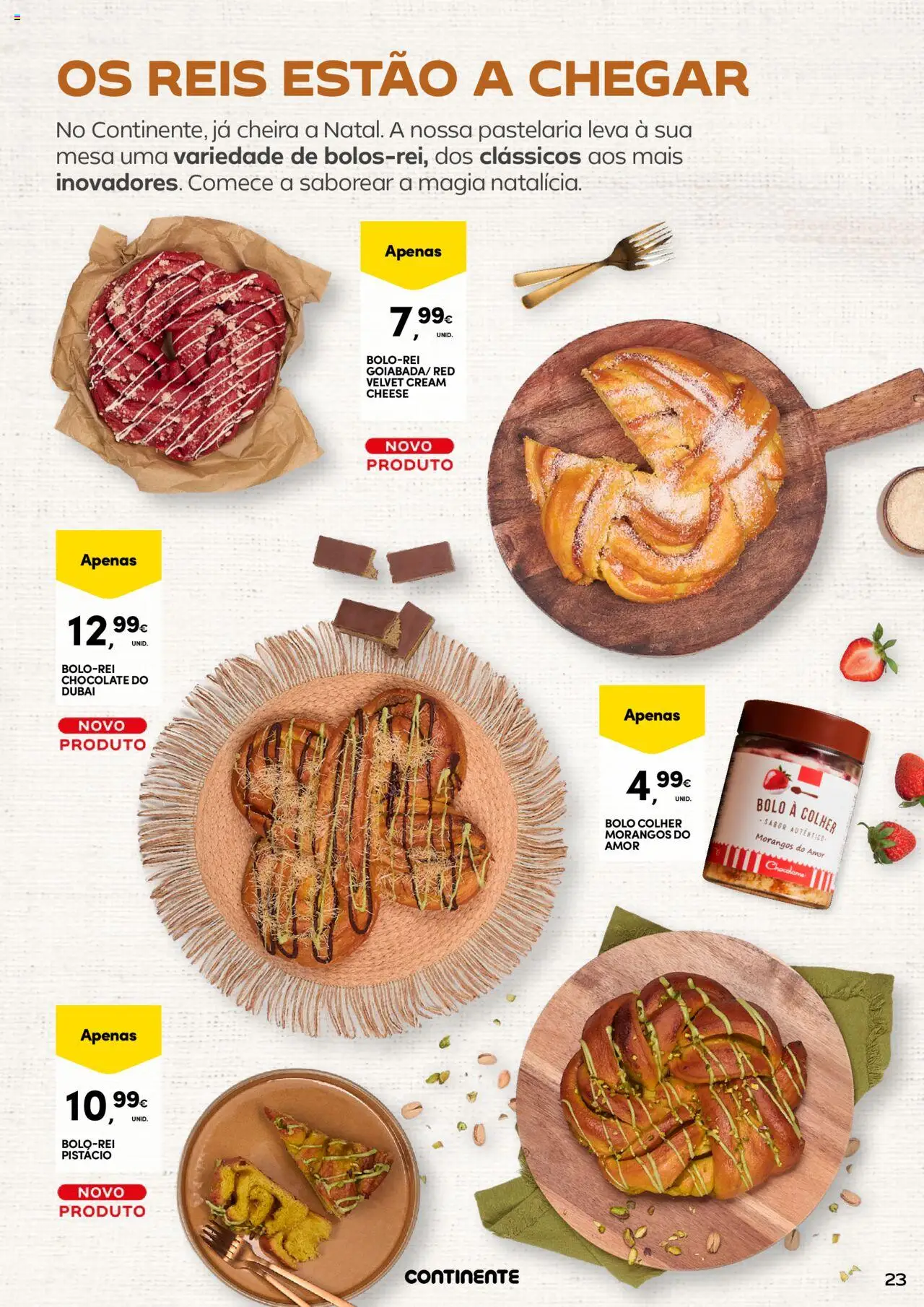 Continente - Frescos: O outono vem cheio de sabor │ válido de 21.10.2025 | Página: 23 | Produtos: Bolo, Mesa, Chocolate, Morangos
