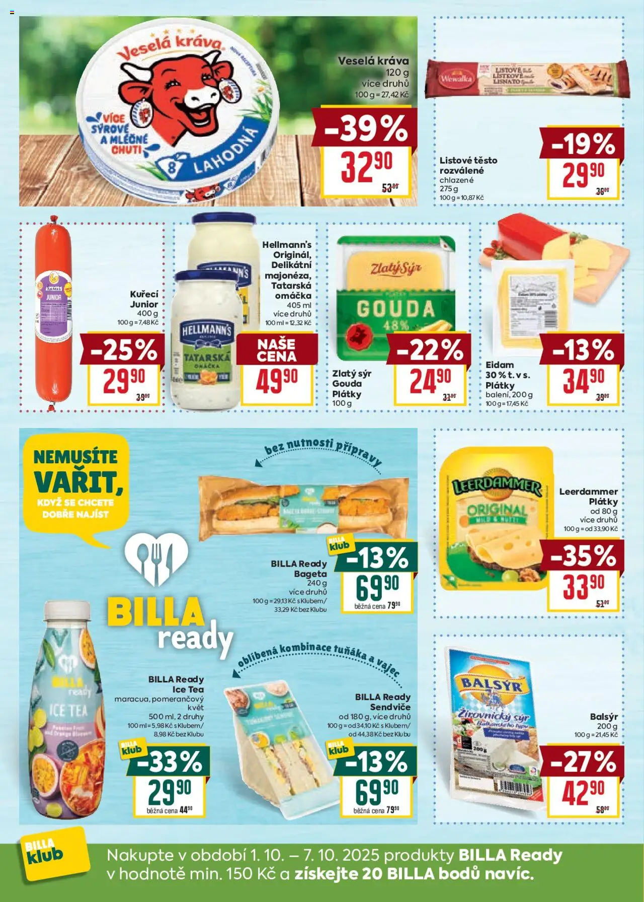 Billa Velký leták od 01.10.2025 | Strana: 20 | Produkty: Gouda, Hellmann's, Ice tea, Těsto