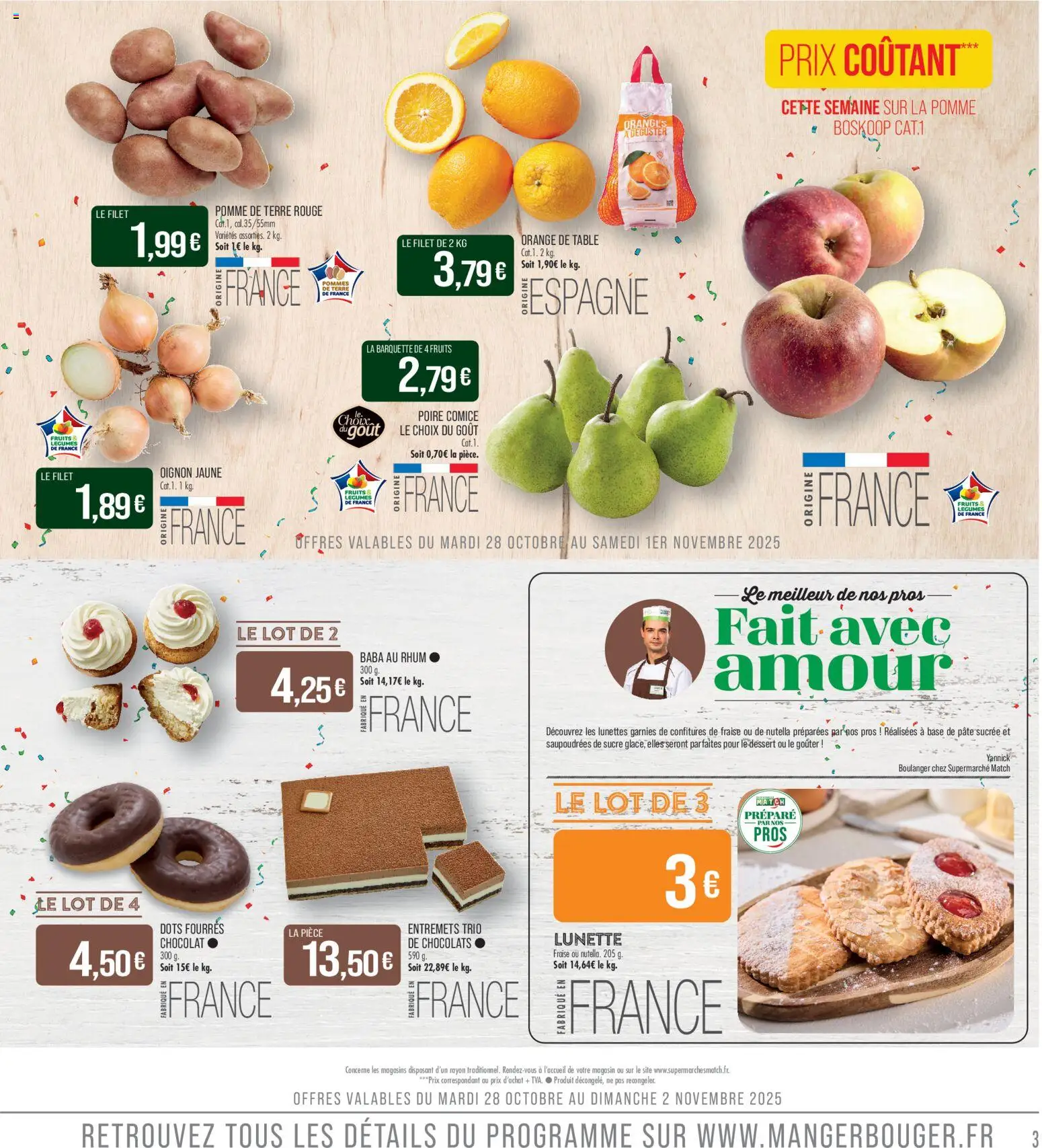 {H1} | Page: 3 | Produits: Fraise, Sucre, Base, Nutella