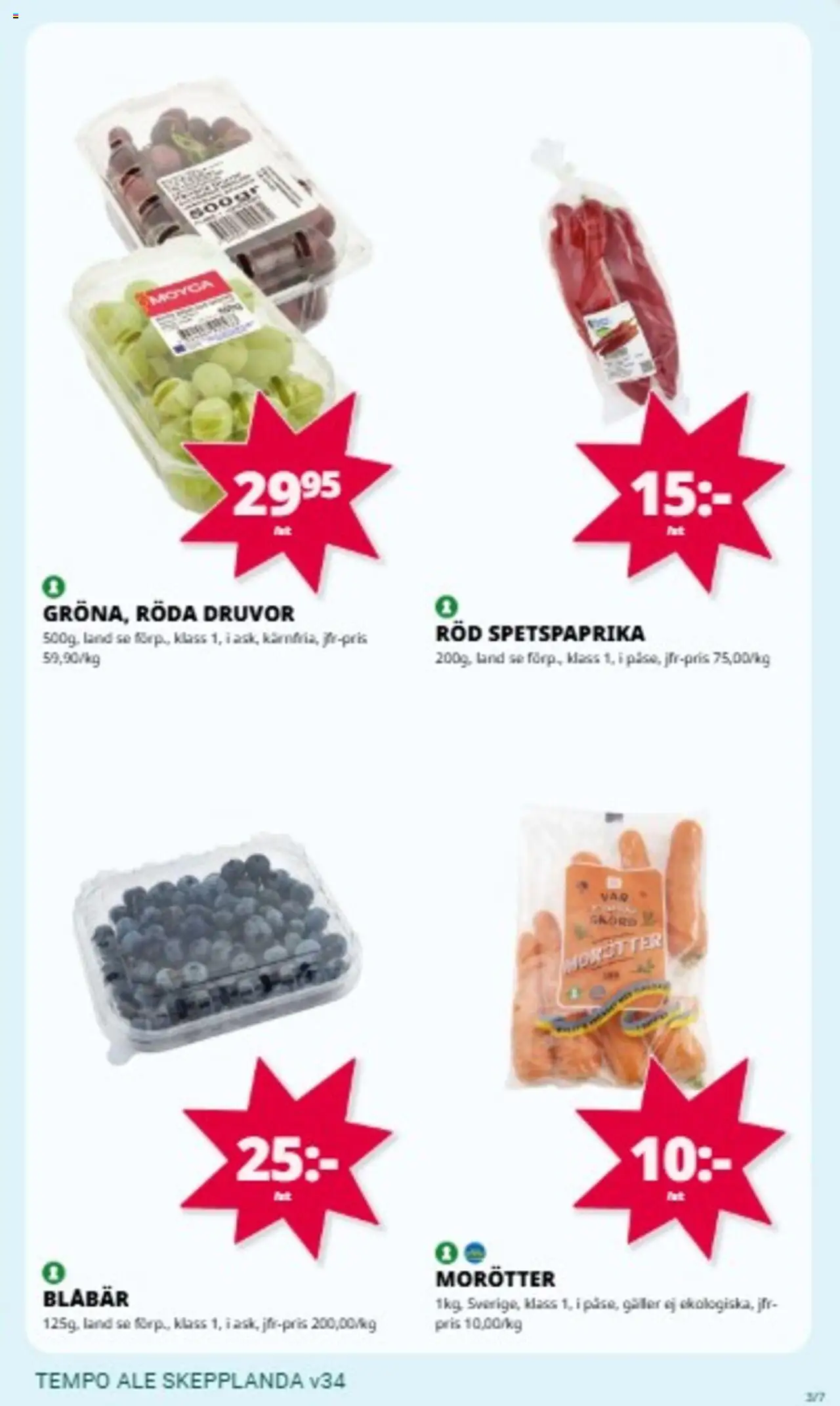 Tempo reklamblad aktuell från 18.08.2025 | Sida: 3 | Produkter: Galler, Blåbär