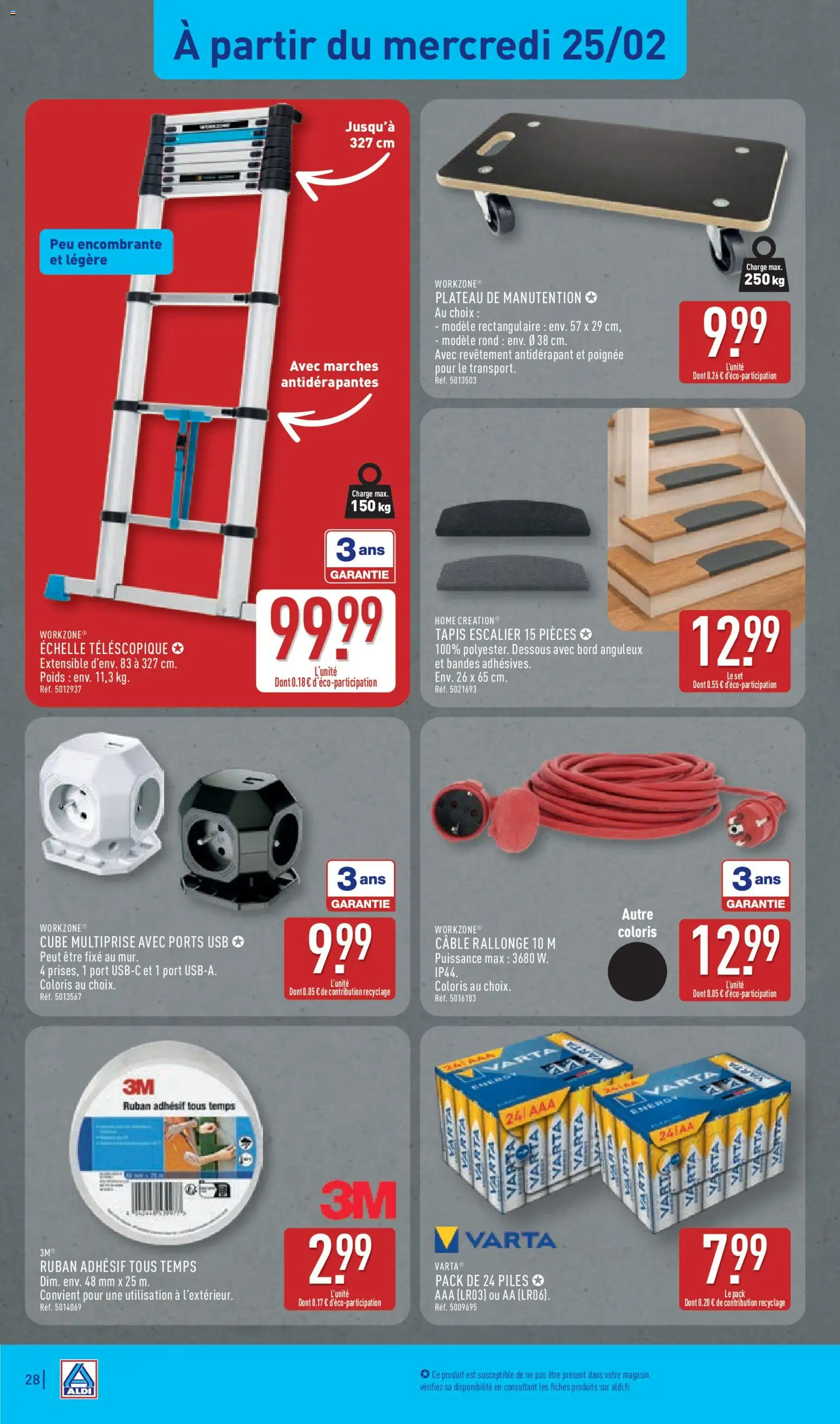 {H1} | Page: 30 | Produits: Poids, Tapis, Échelle télescopique, Piles