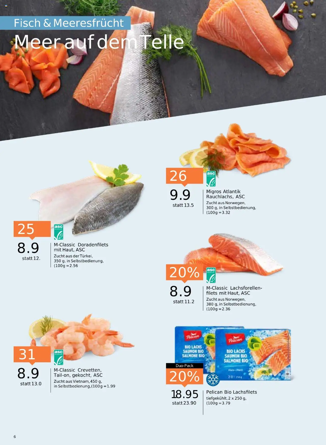 Migros Aktionen – gültig ab 14.10.2025 | Seite: 6 | Produkte: Lachs, Fisch